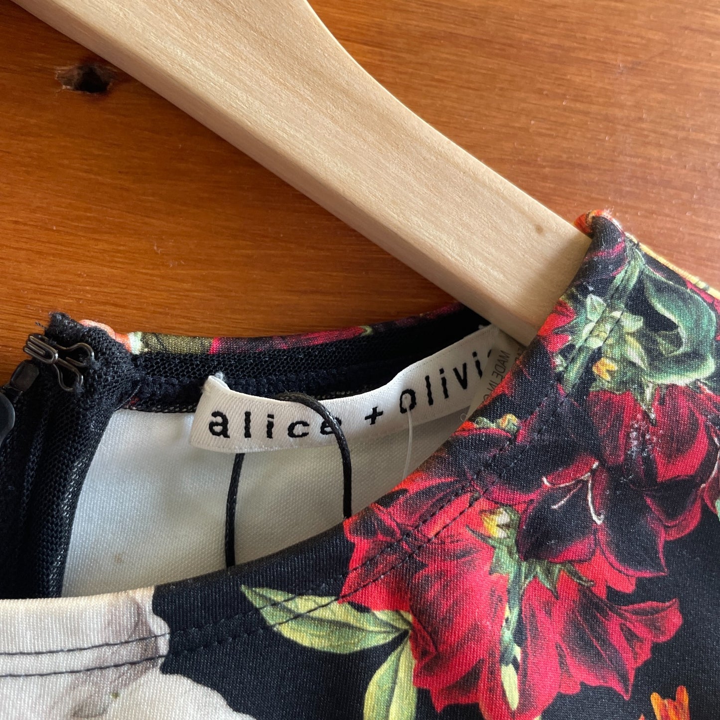 4 - Alice + Olivia Juniper Floral Black Wynell NEW Sleeveless Mini Dress 0509GF