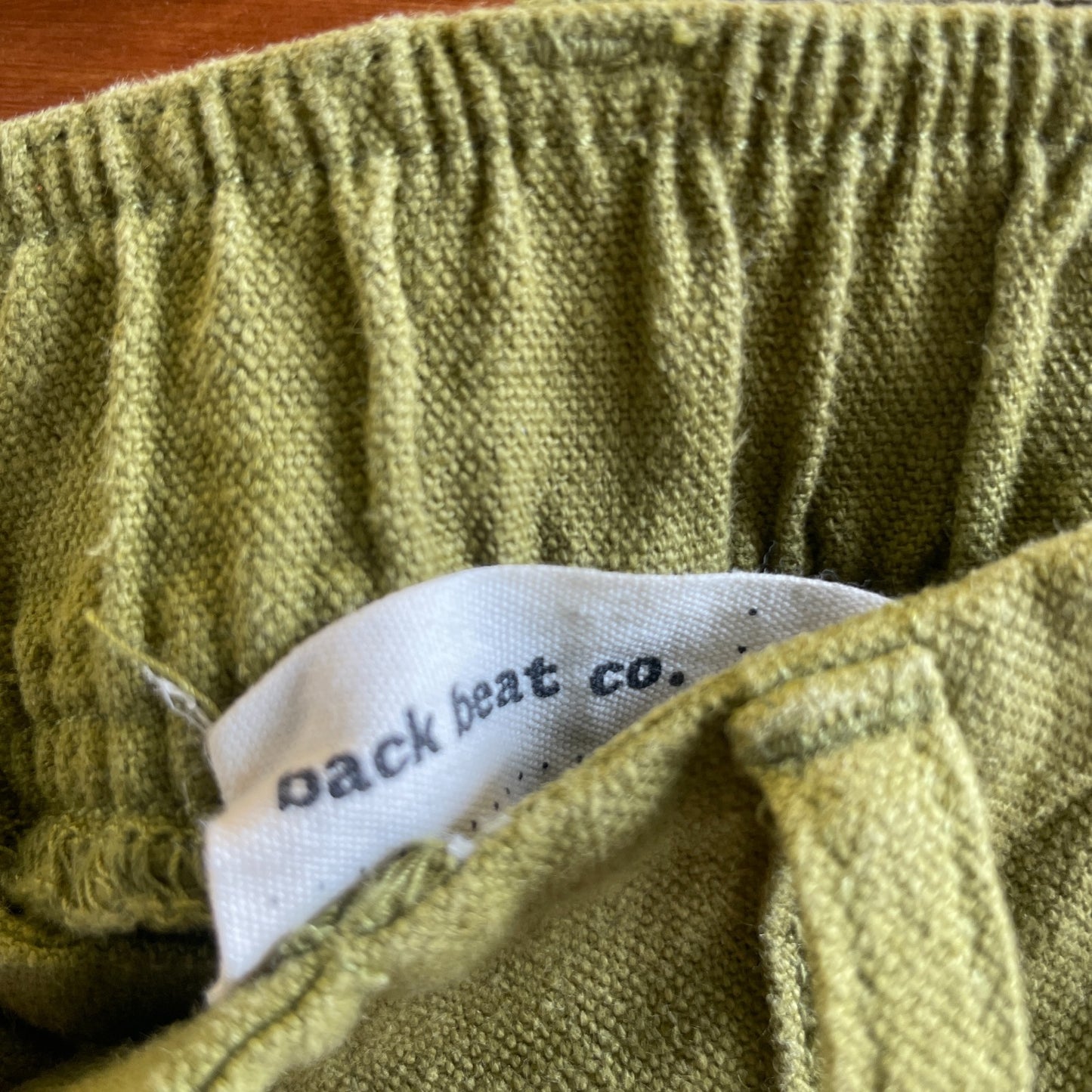 L - Back Beat Co Green Hemp Organic Cotton Straight Leg Utility Pants 0607CC