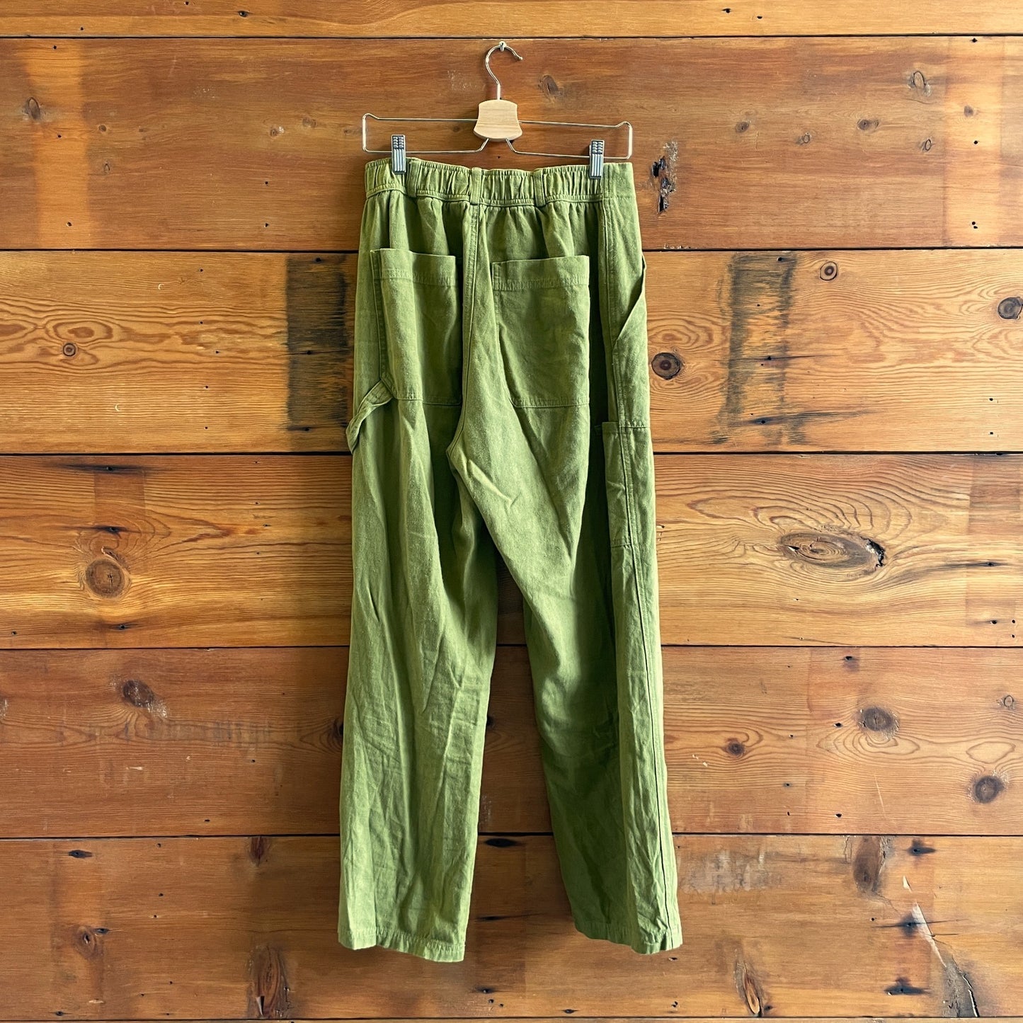 L - Back Beat Co Green Hemp Organic Cotton Straight Leg Utility Pants 0607CC
