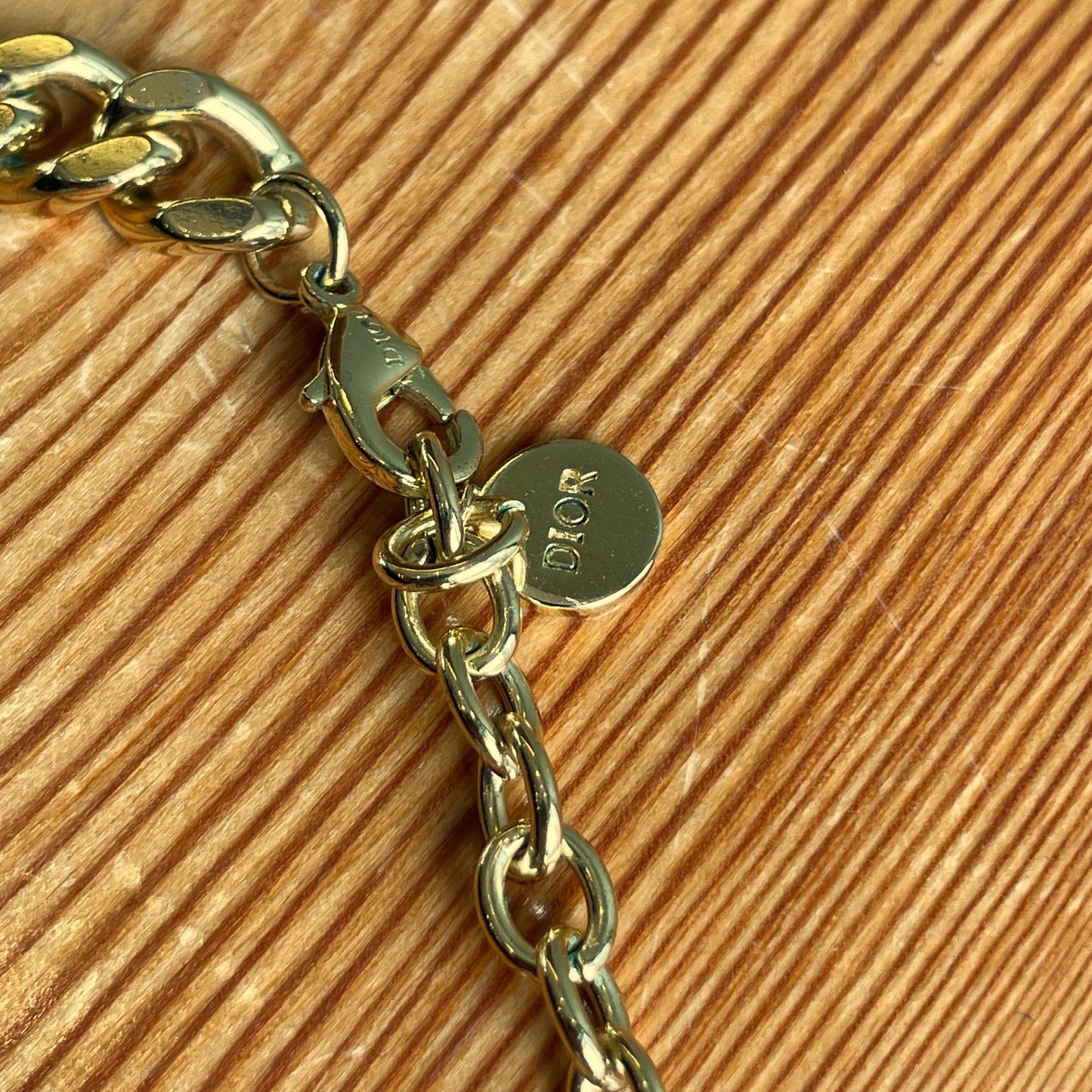 Christian Dior Gold Chain Danseuse Etoile Choker Necklace 1016LD