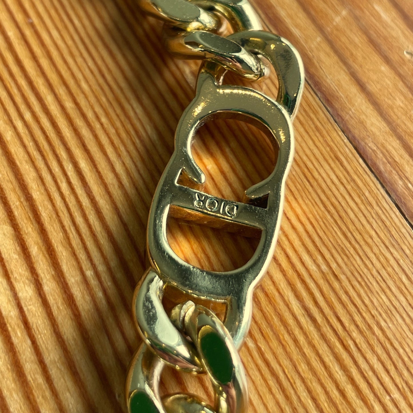 Christian Dior Gold Chain Danseuse Etoile Choker Necklace 1016LD
