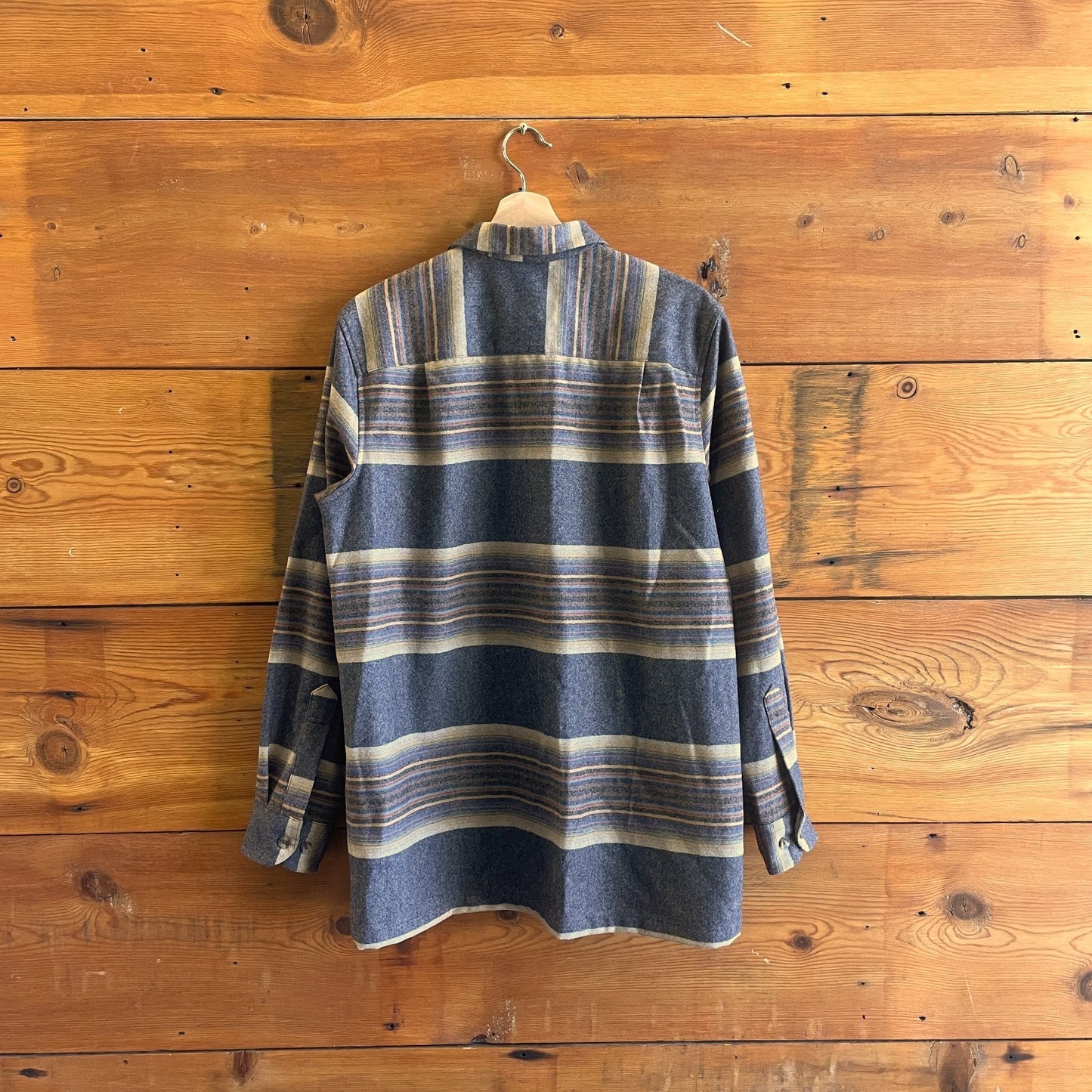 M Mens - Pendleton Gray Multi Color Striped Wool Original Board Shirt 0702LM