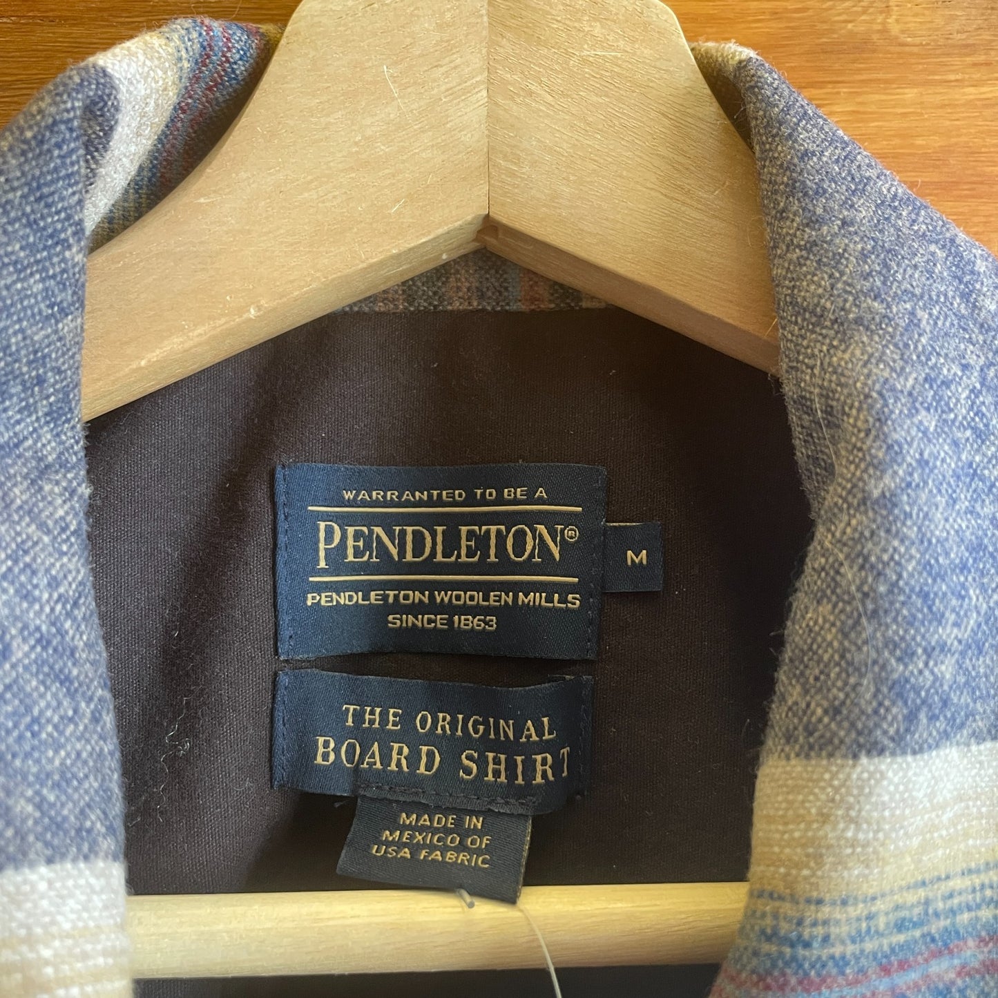 M Mens - Pendleton Gray Multi Color Striped Wool Original Board Shirt 0702LM