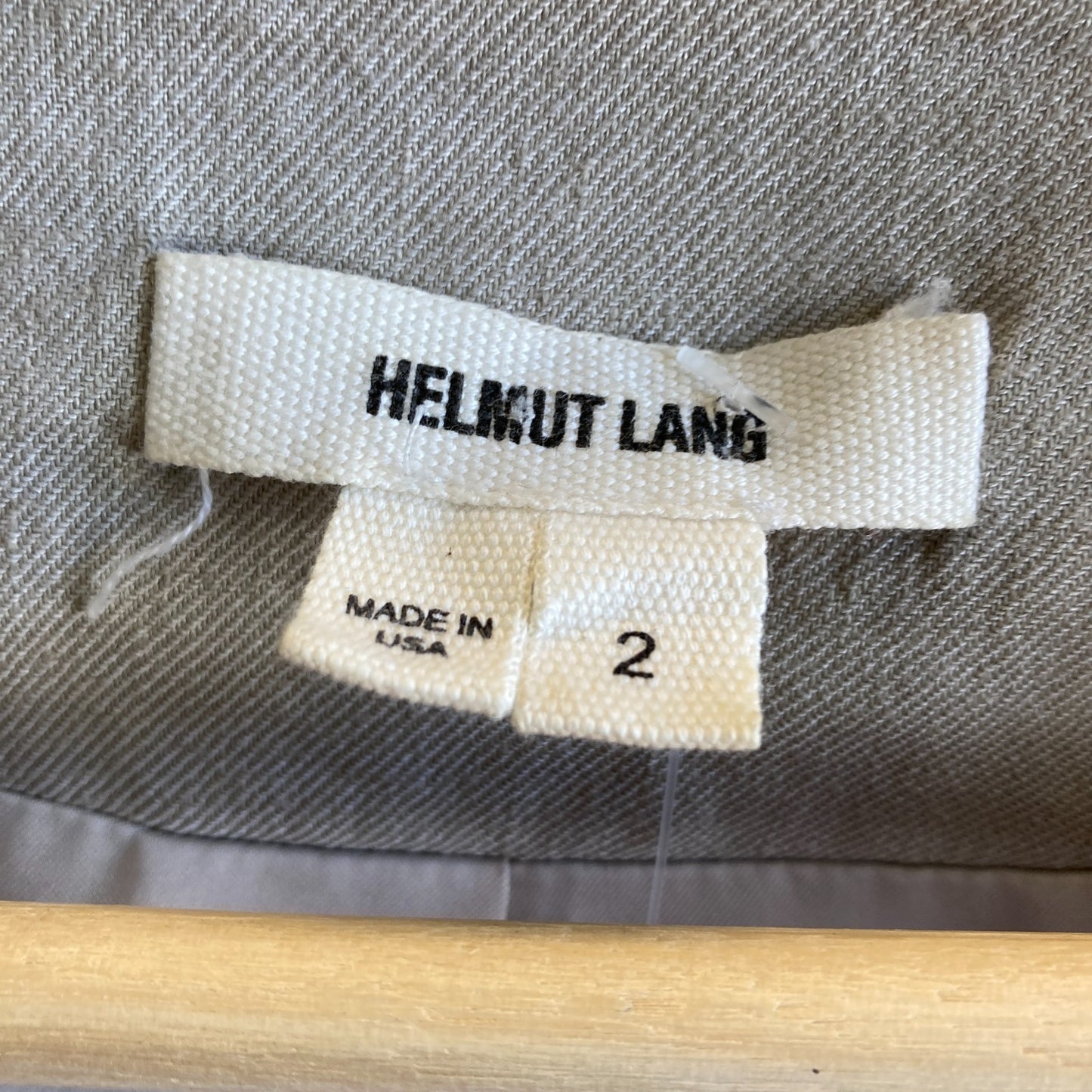 2 / XS - Helmut Lang Tan Linen Blend Crop Single Button Jacket Blazer 0426CR