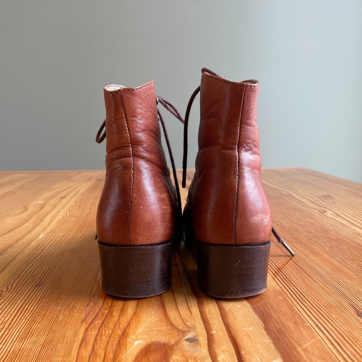 7 - Christy Dawn $358 Walnut Leather Lace Up The Dawn Victorian Boots 0714NF