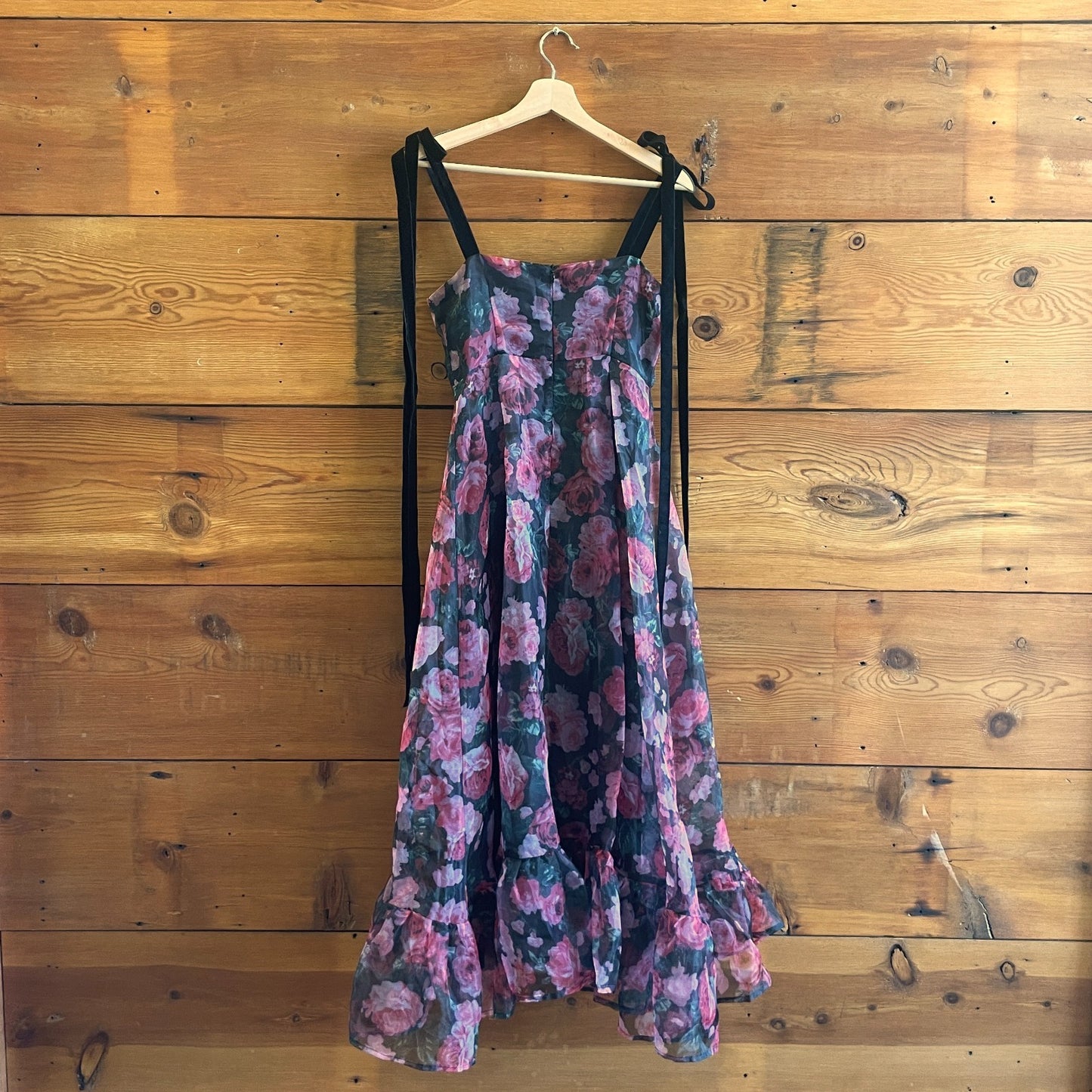 S - Sister Jane $160 Bow Strap Sleeveless Printed Floral Midi Dress 0717SM