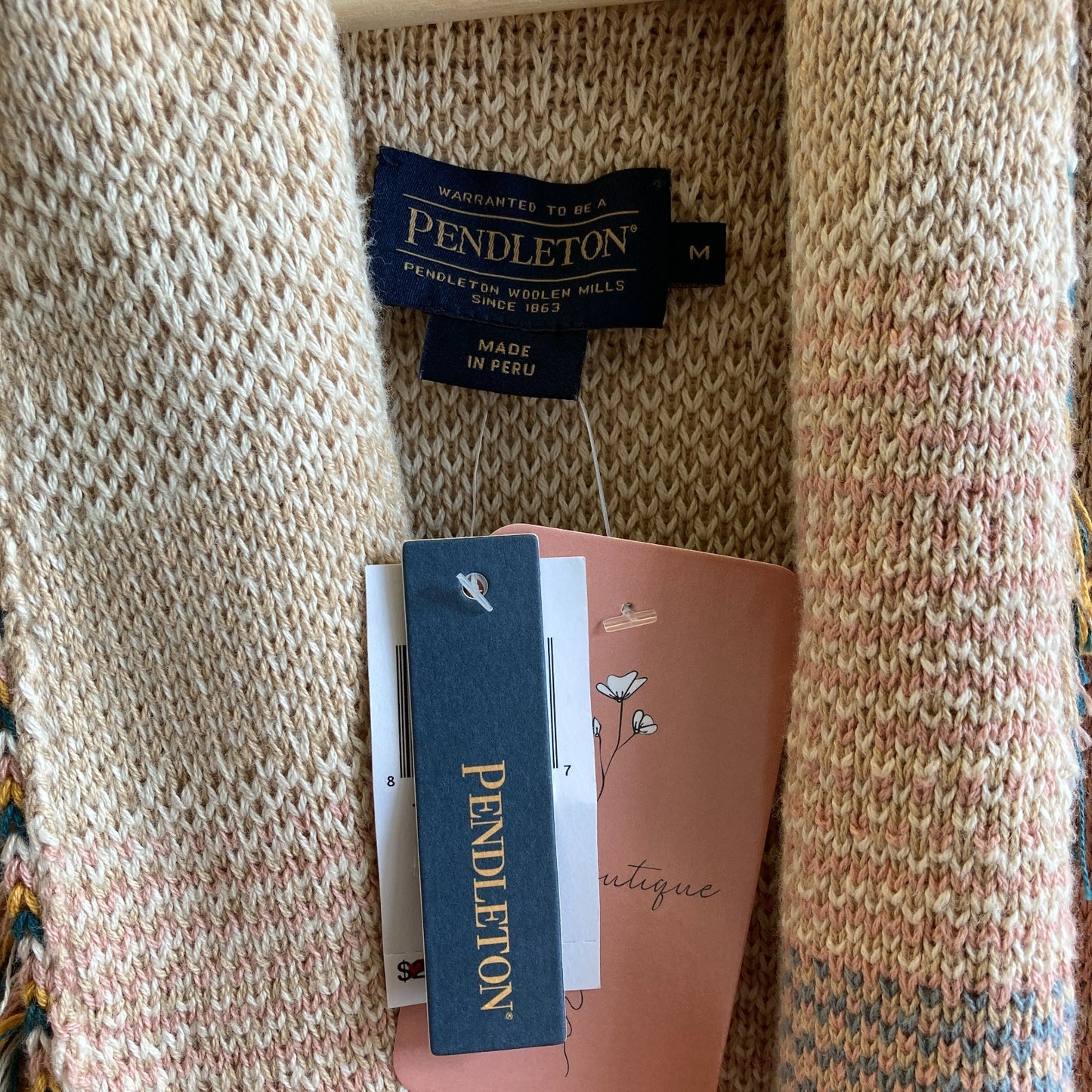 M - Pendleton Multi Color NEW $299 Columbia Shawl Collar Cardigan Sweater 0718ML