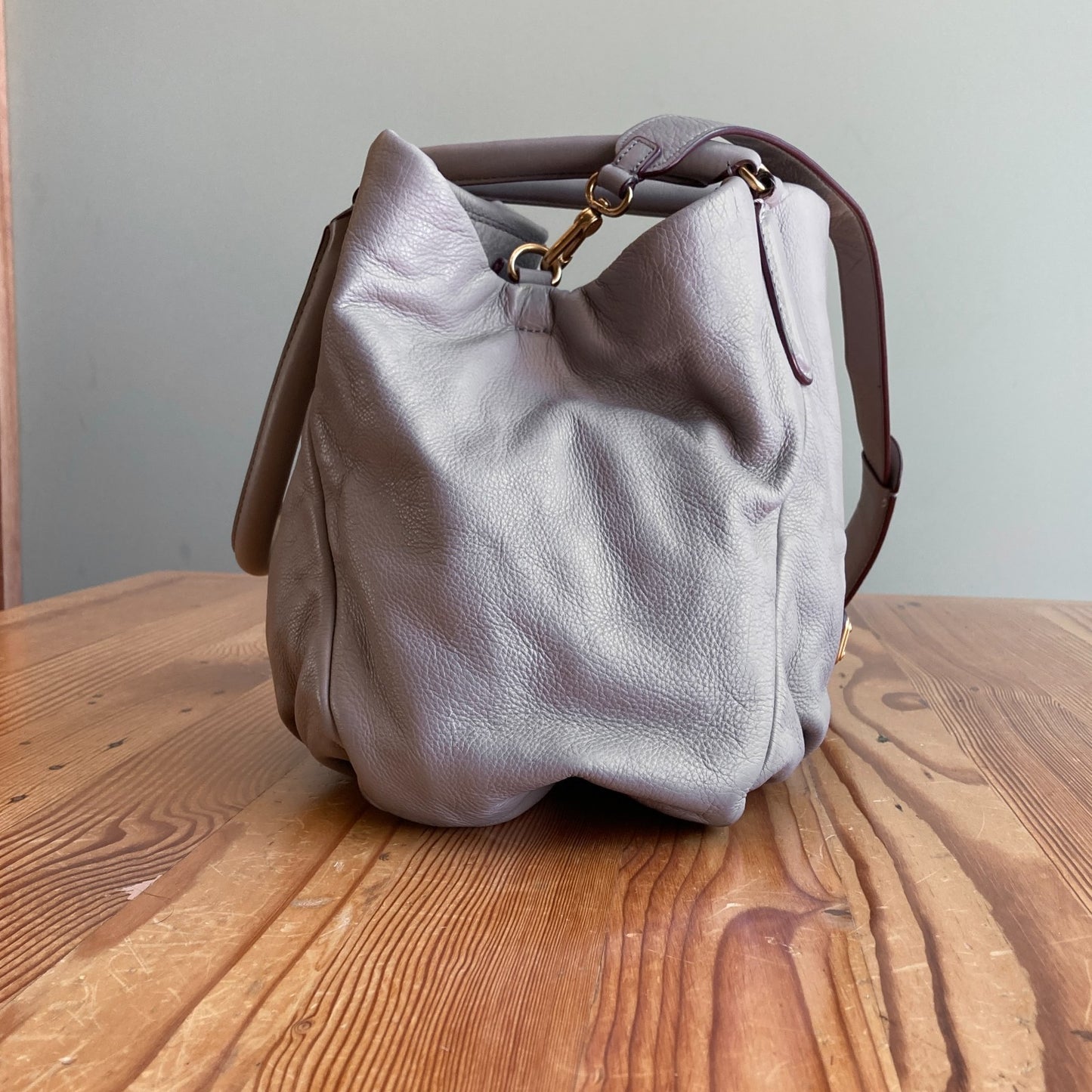 Marc by Marc Jacobs Cement Gray Classic Q Fran Leather Bag Purse 0817LS