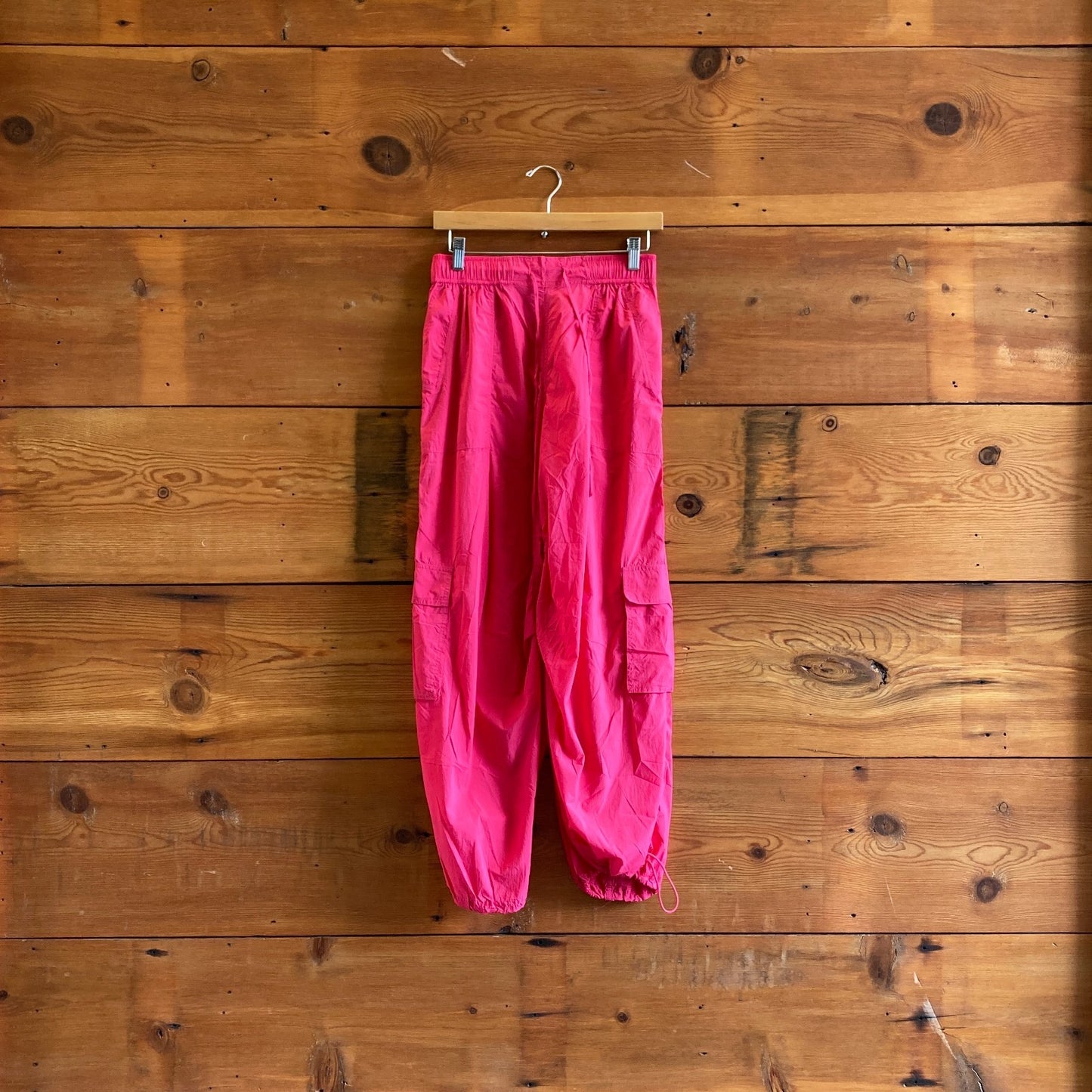 XS - Daily Practice Pink Wide Leg Cargo Basejump Parachute Pants NEW 0112SS