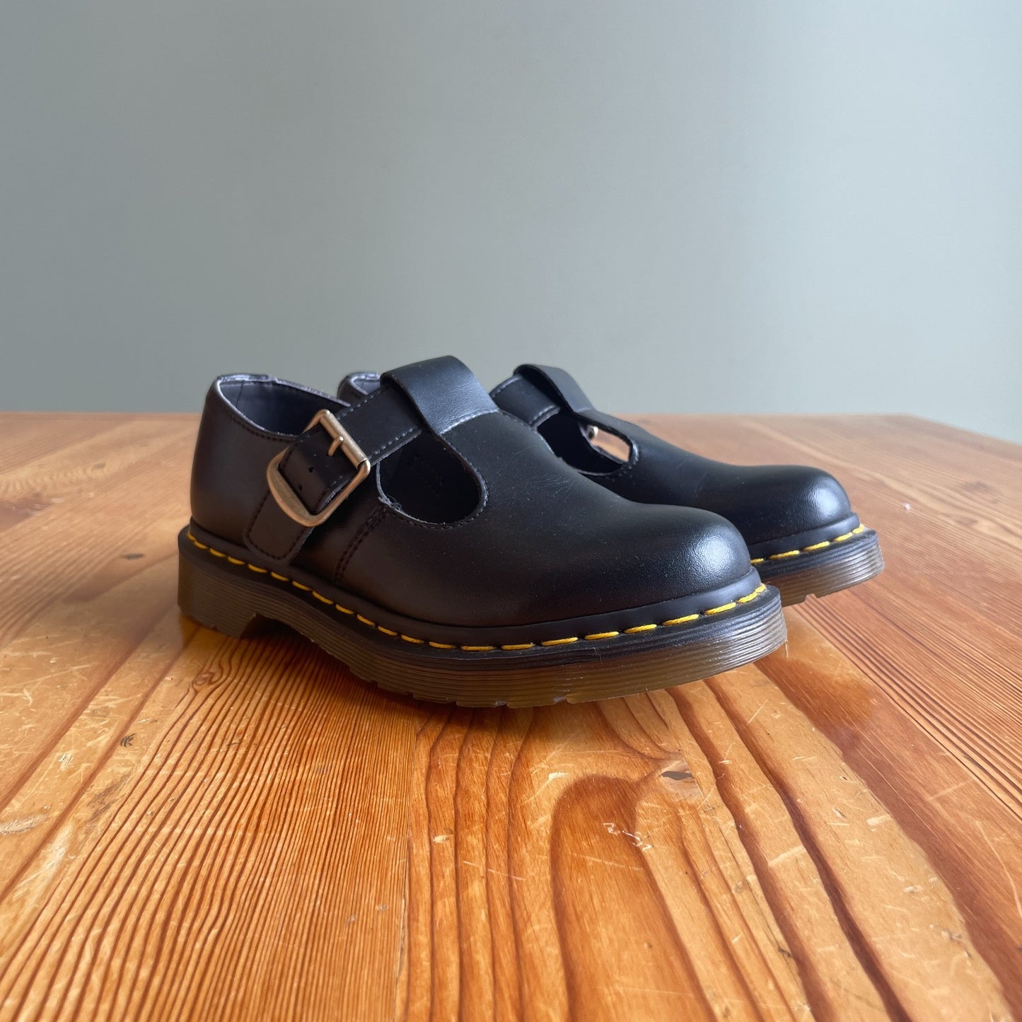 36 / 5 - Dr Martens Black Felix Rub Off Vegan Mary Jane Shoes NEW w/ Box 0415AB