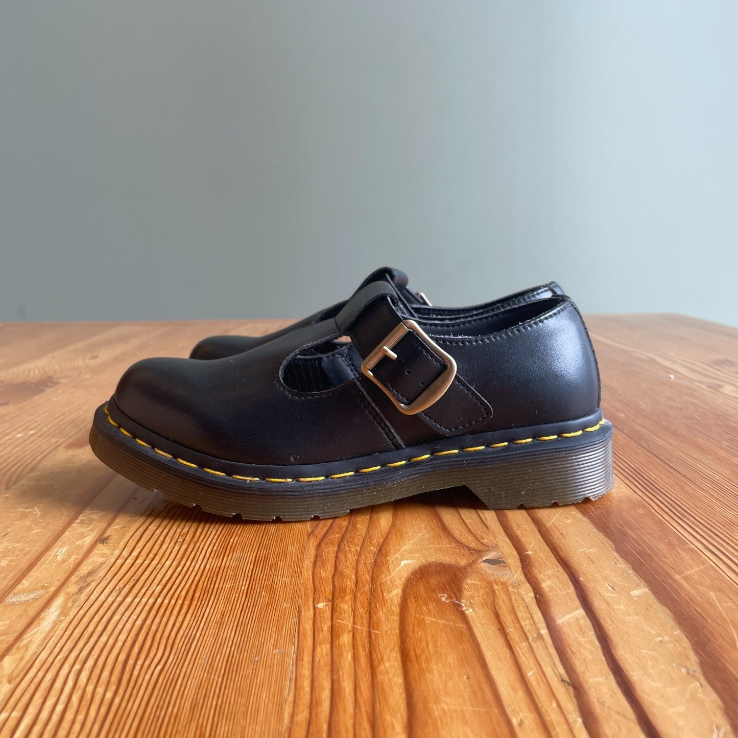 36 / 5 - Dr Martens Black Felix Rub Off Vegan Mary Jane Shoes NEW w/ Box 0415AB