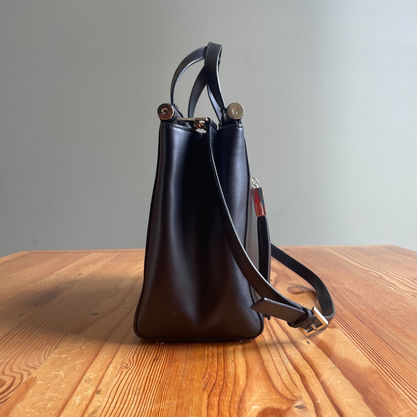 Kate Spade Black Leather Top Handle Royal Place Shoulder Bag 0315MN
