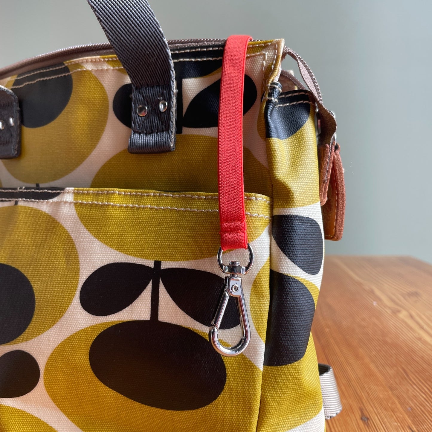 Orla Kiely Yellow & Black Retro Floral Print Small Coated Canvas Backpack 0721DK