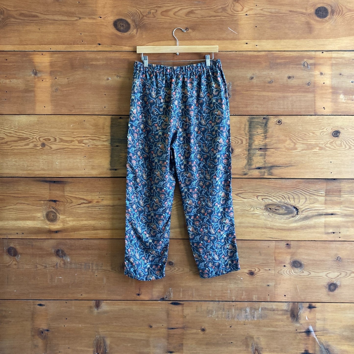 40 / M - Isabel Marant Navy & Brown Patterned 100% Silk Lounge Pants 0425KN