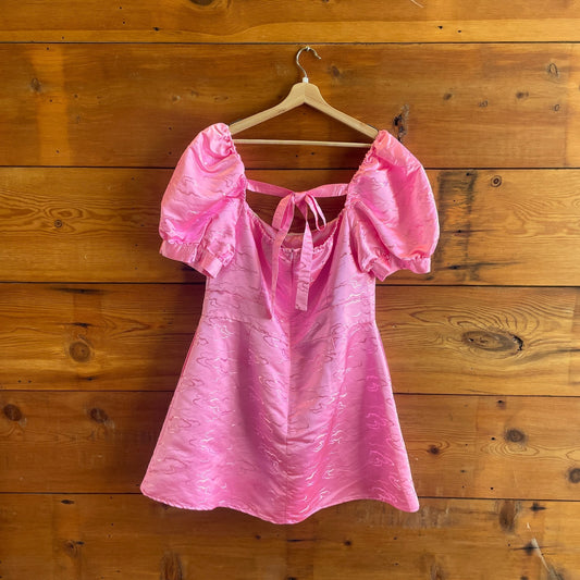 2XL - MADELEINE SIMON STUDIO Pink Cloud Print Party Dress 0801JZ