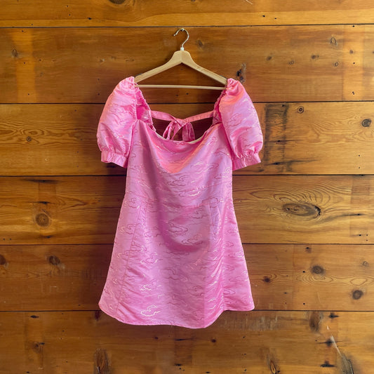 2XL - MADELEINE SIMON STUDIO Pink Cloud Print Party Dress 0801JZ