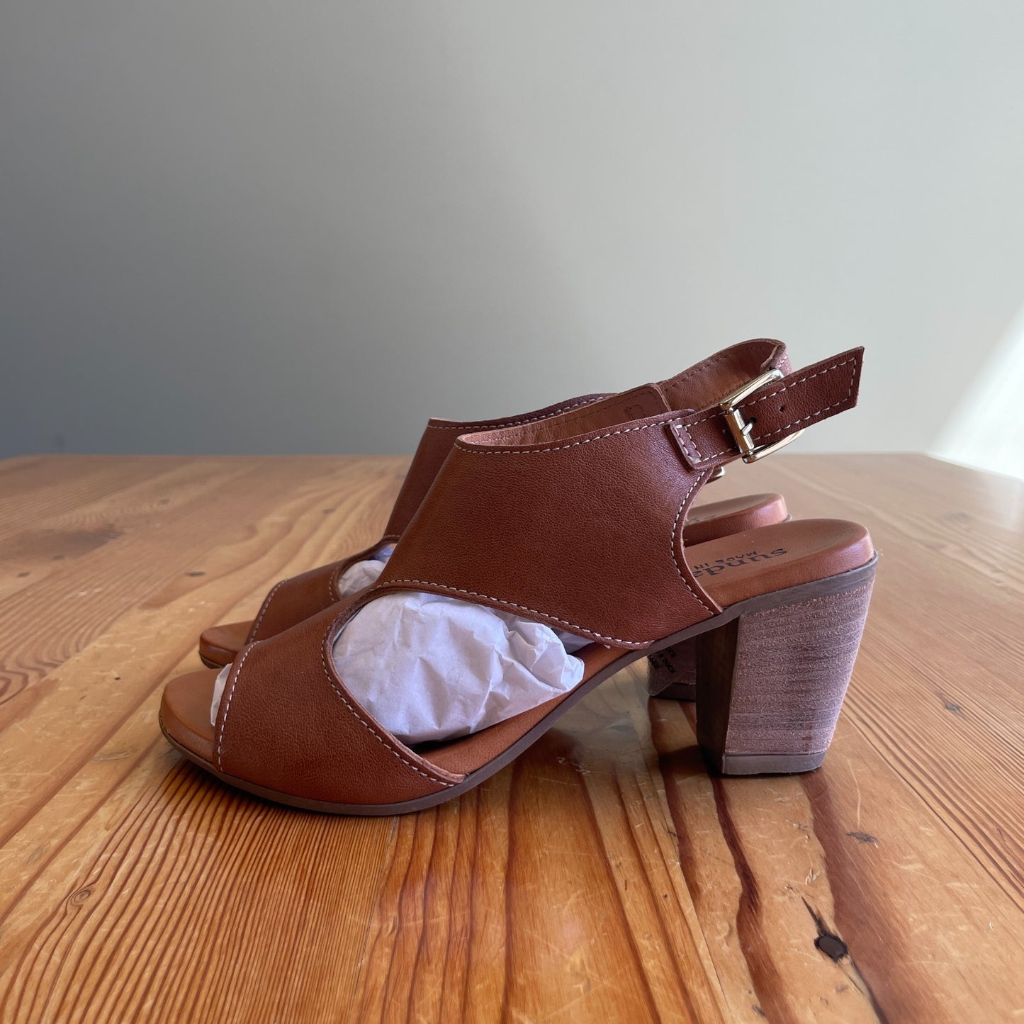 37 / 6.5 -7 - Sundance Catalog Brown NEW Peep Toe Sandals NEW w/ Box 0206RN