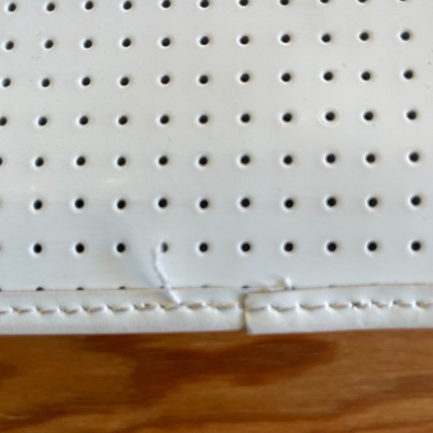 Furla White Perforated Leather Patent Leather Shoulder Bag Purse 0801SM