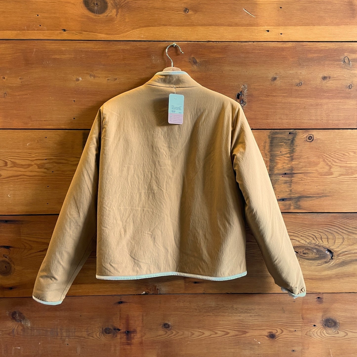 S / M - Topo Designs Tan /White Reversible Womens Sherpa Jacket 0628AC