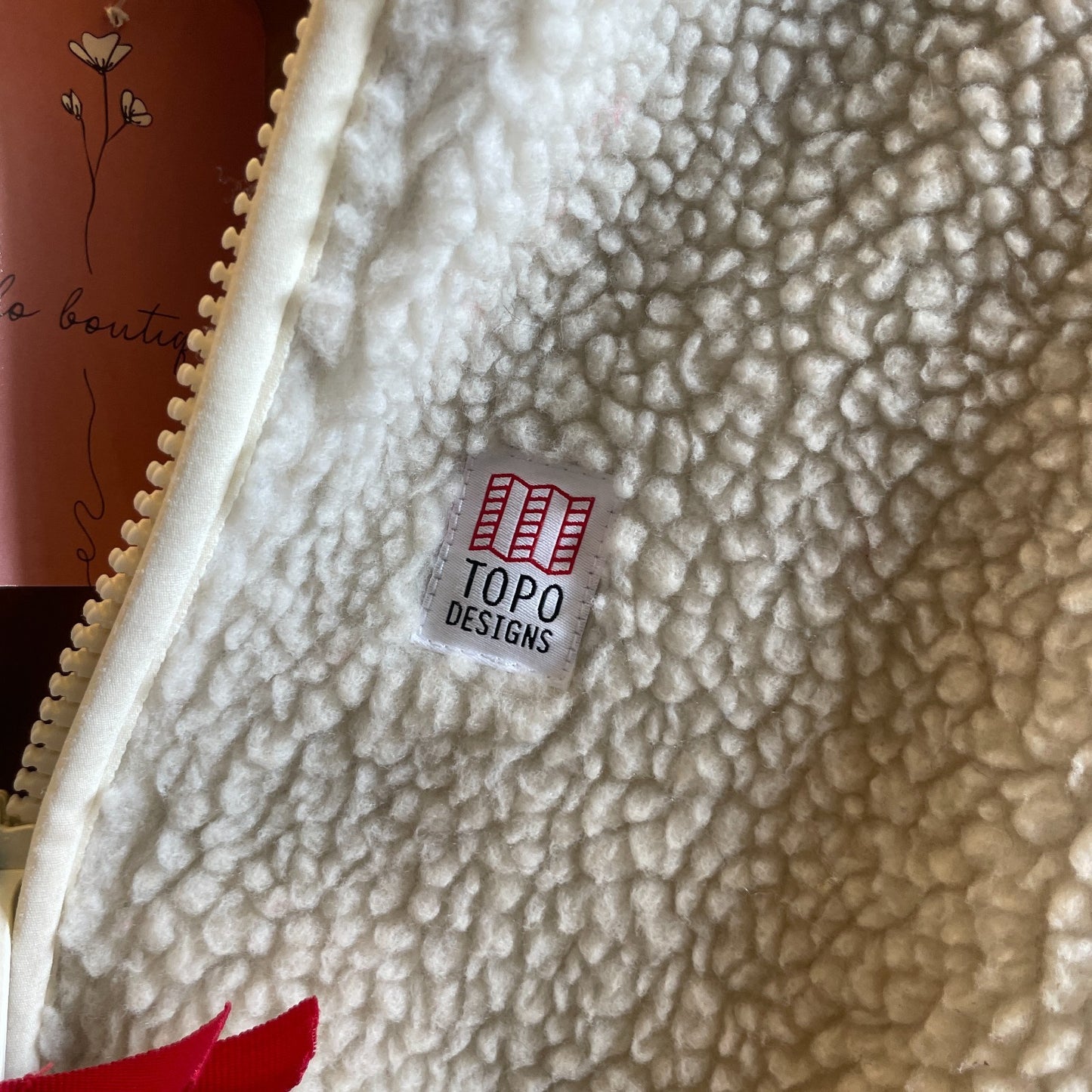 S / M - Topo Designs Tan /White Reversible Womens Sherpa Jacket 0628AC