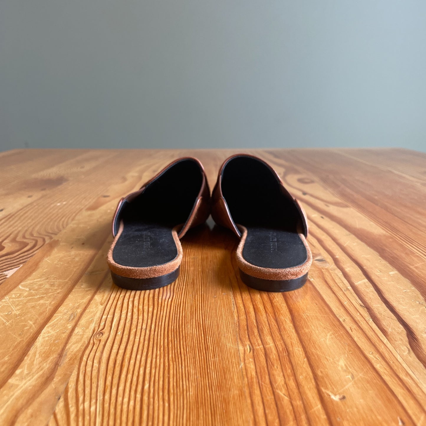 36 / 6- Jenni Kayne $395 Brown Suede Leather Point Toe Slides Mules Shoes 1209BM
