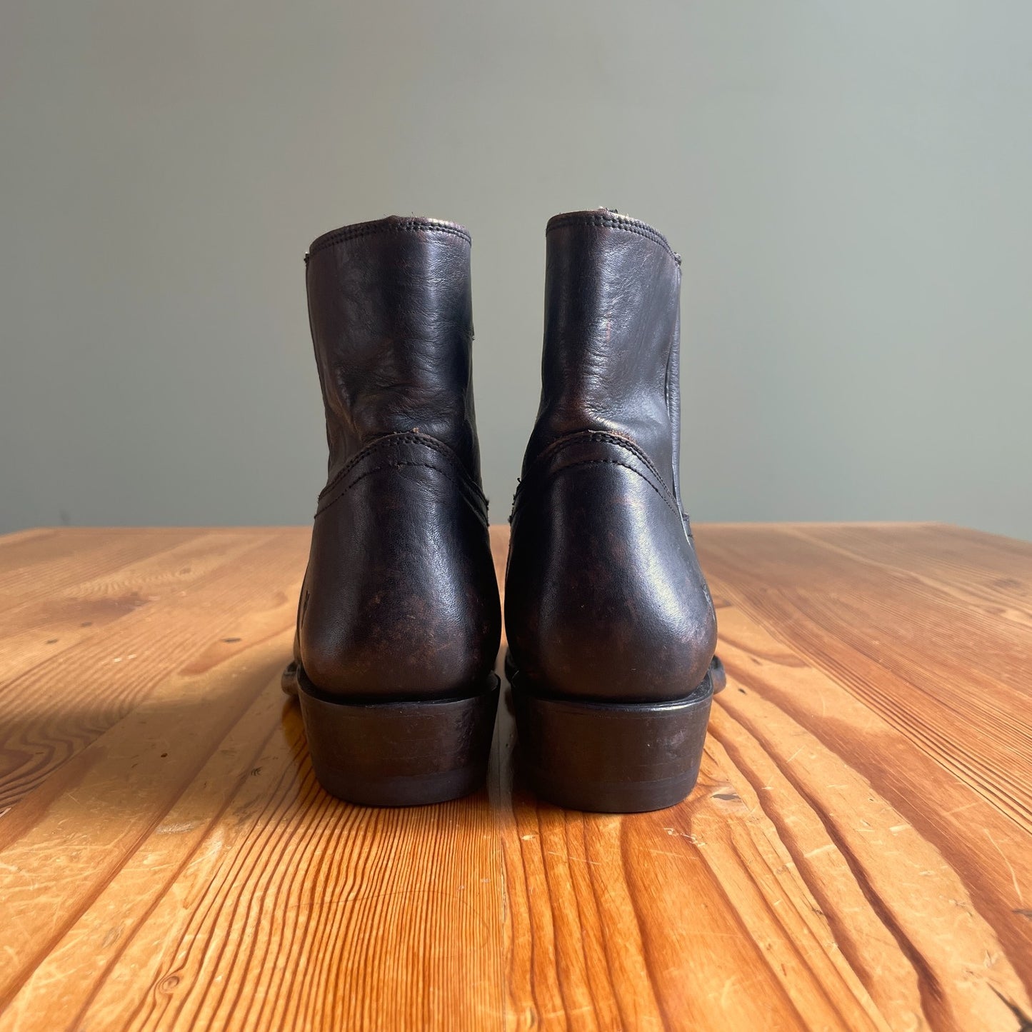 36.5 / 6.5 - Frye $298 Black Distressed Leather Billy Booties Boots 1209BM