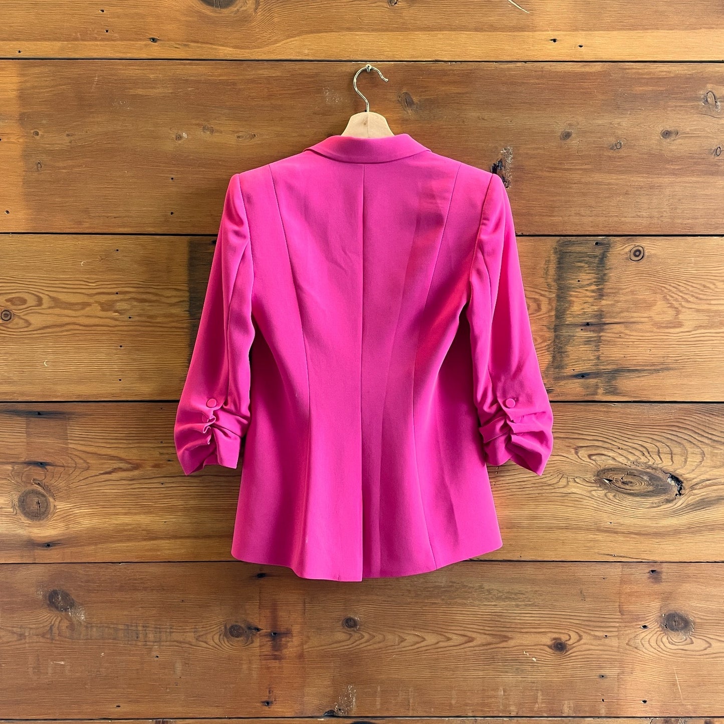 0 - Cinq a Sept $395 Pink 3/4 Ruched Sleeve Khloe Blazer Jacket 0929JM
