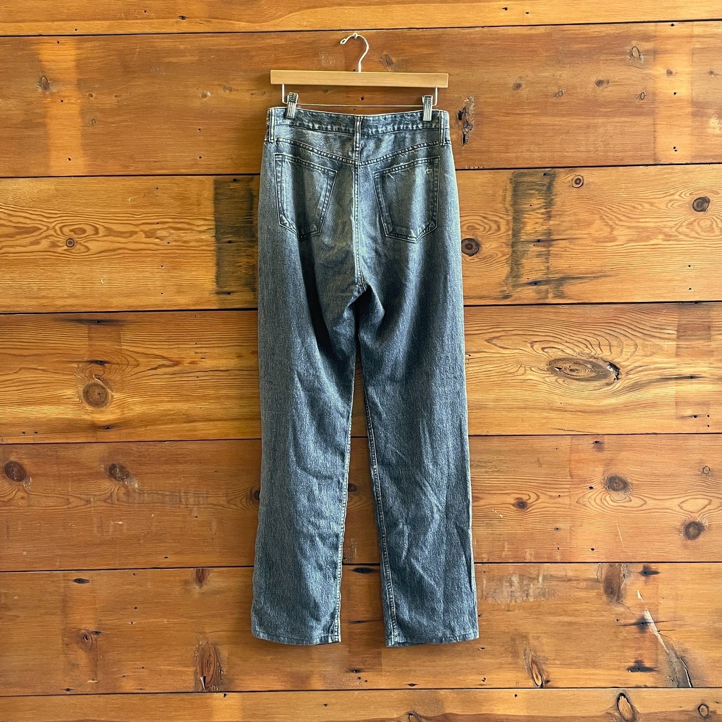 28 - Rag & Bone Black Faux Denim Featherweight Miramar Straight Leg Pants 0609CM