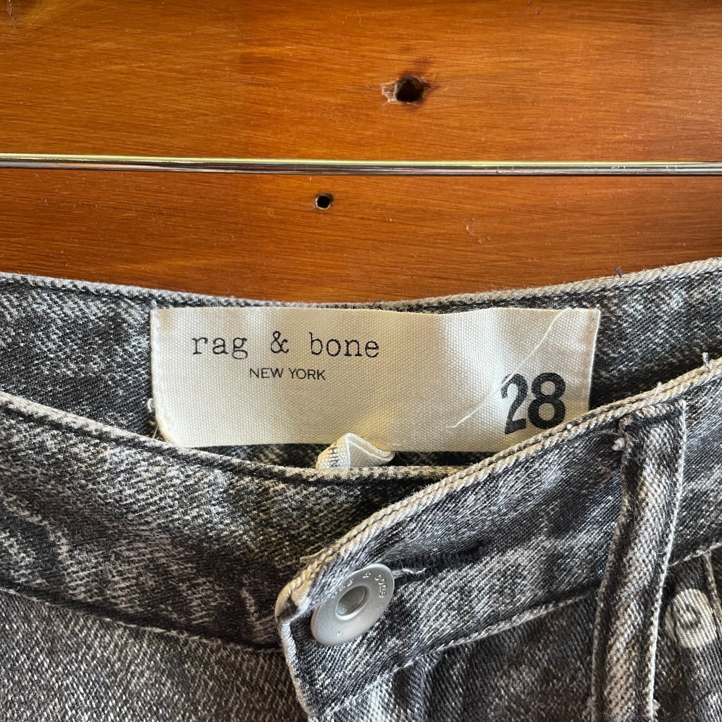 28 - Rag & Bone Black Faux Denim Featherweight Miramar Straight Leg Pants 0609CM