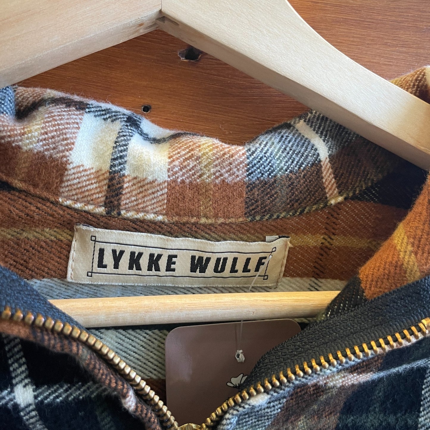 XS - LYKKE WULLF Brown Plaid Flannel Zip Front Forest Jacket 0312IG