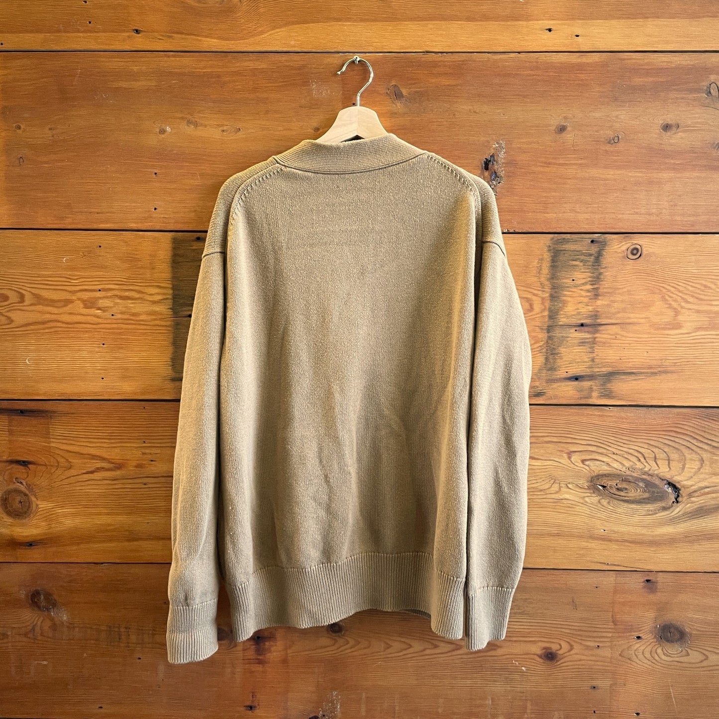 XL - Studio Nicholson Tan Button Front V-Neck RALL Cardigan Sweater 0611AJ