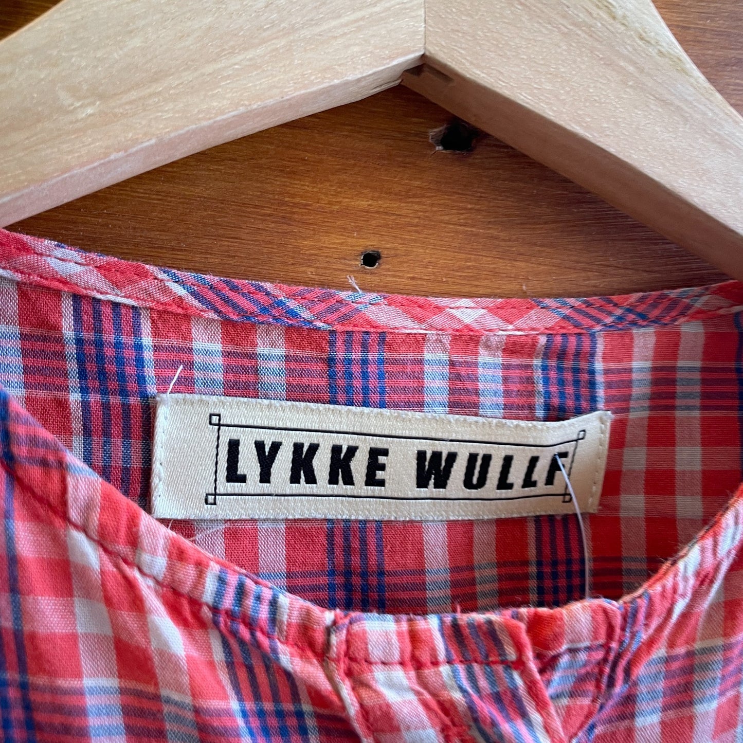 XS - LYKKE WULLF Red Plaid Long Sleeve Ruffled Shirt Top 0312IG