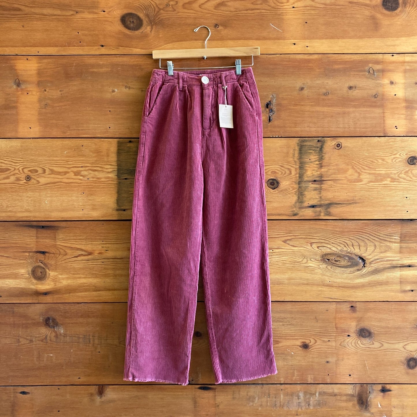 0 / XS - Rudy Jude NEW Pink 100% Organic Cotton Corduroy Pants 0312IG