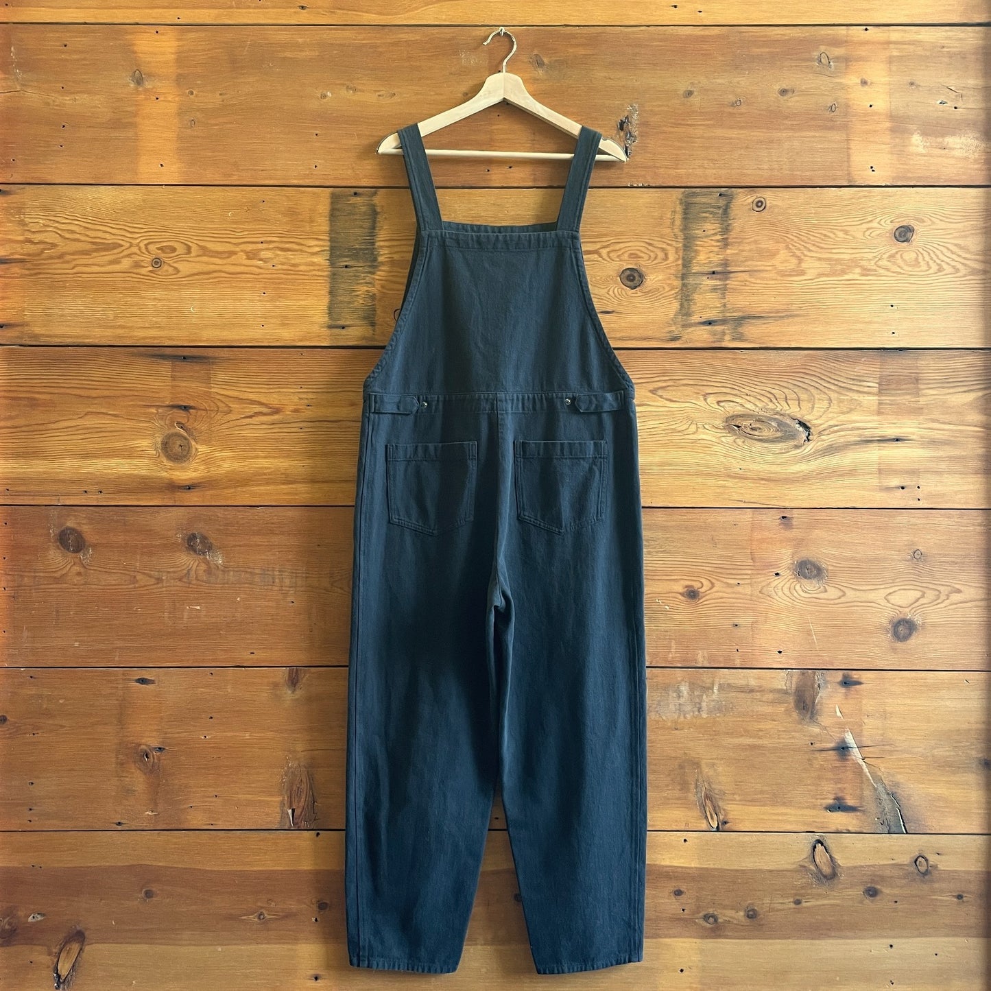 S - Eileen Fisher $198 Black Lantern Garment Dyed Utility Jumpsuit NEW 0721DK