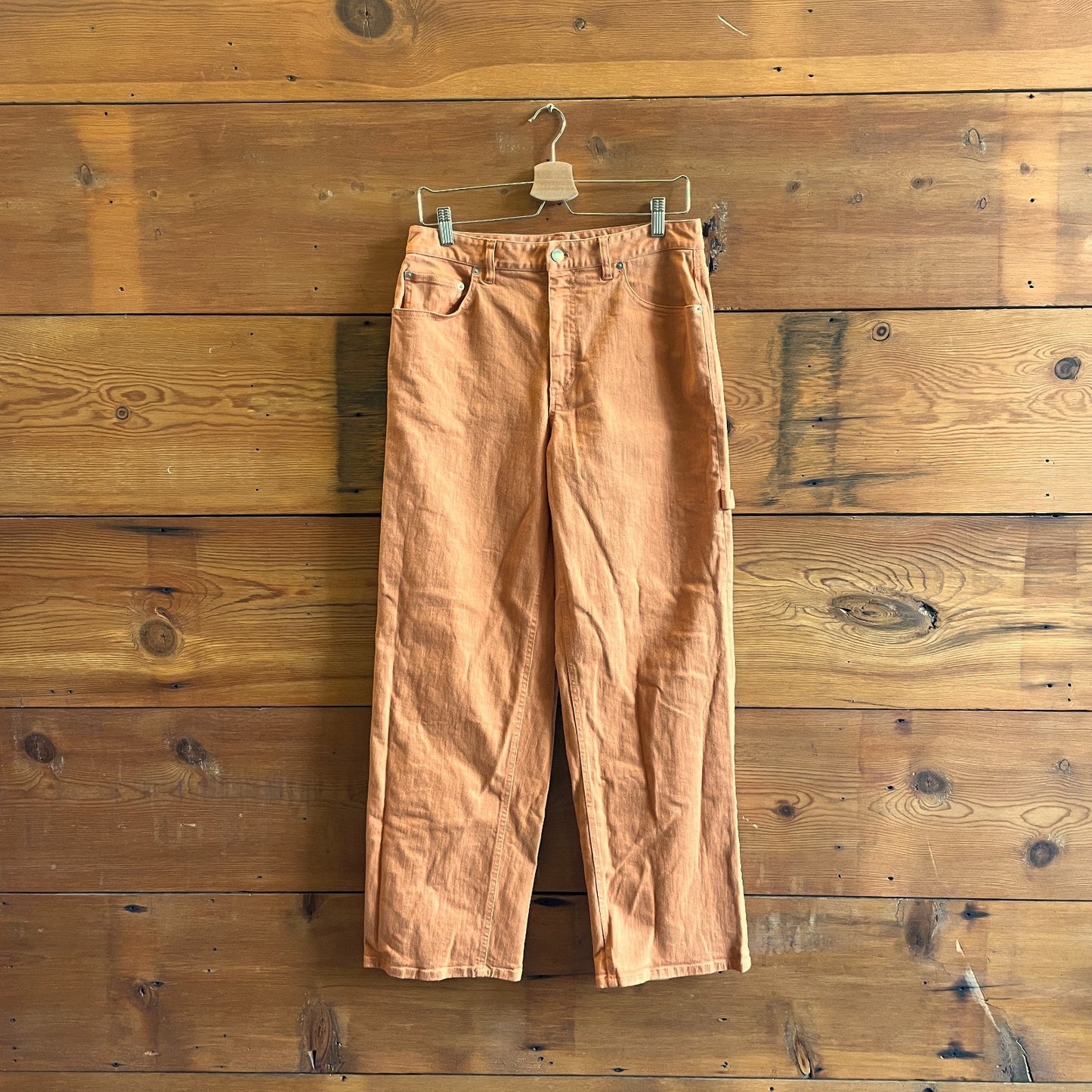 29 - Tibi Orange Denim High Waisted Carpenter Utility Jeans 0721DK