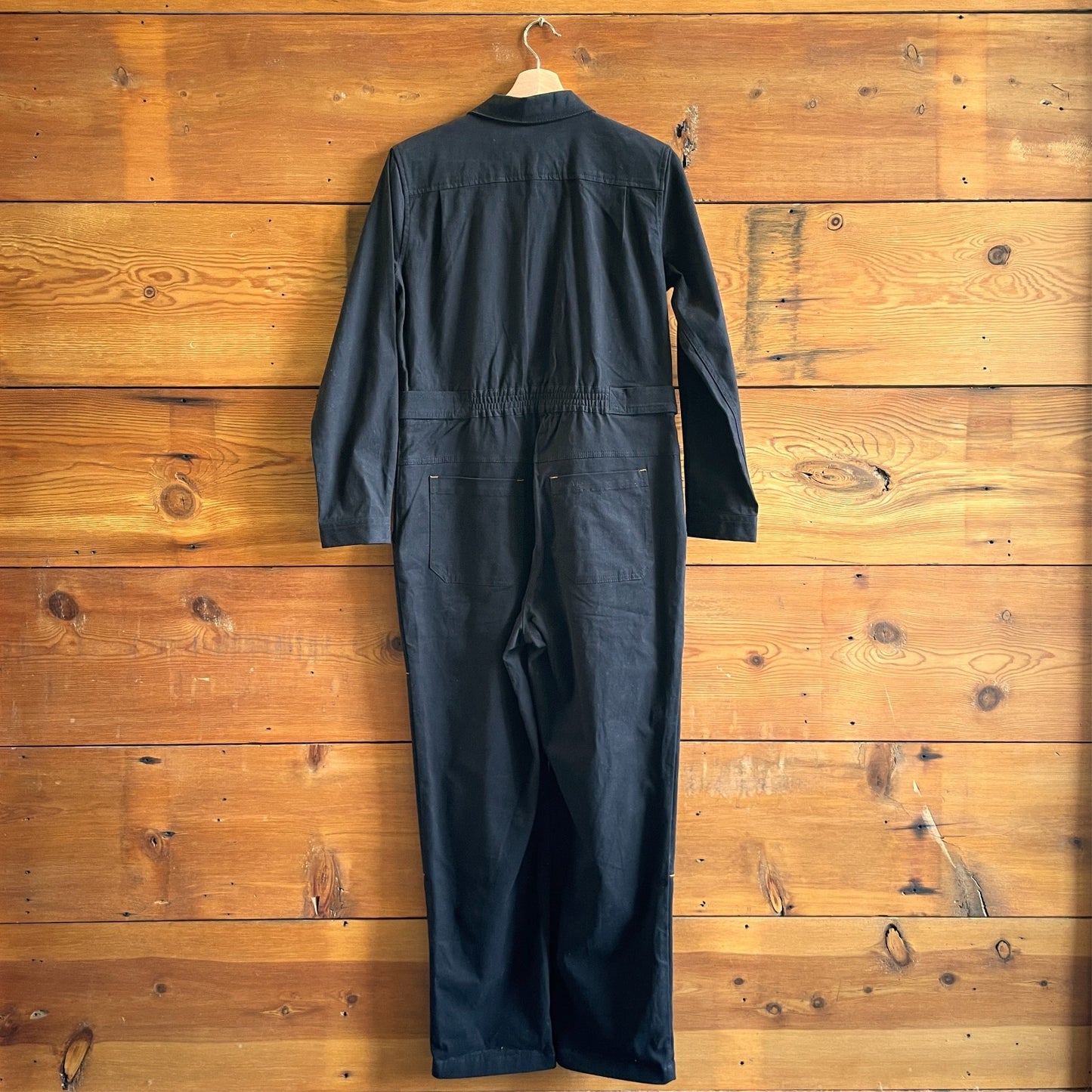 M - Wildfang $184 Black Long Sleeve The Essential High Waist Jumpsuit NEW 0721DK