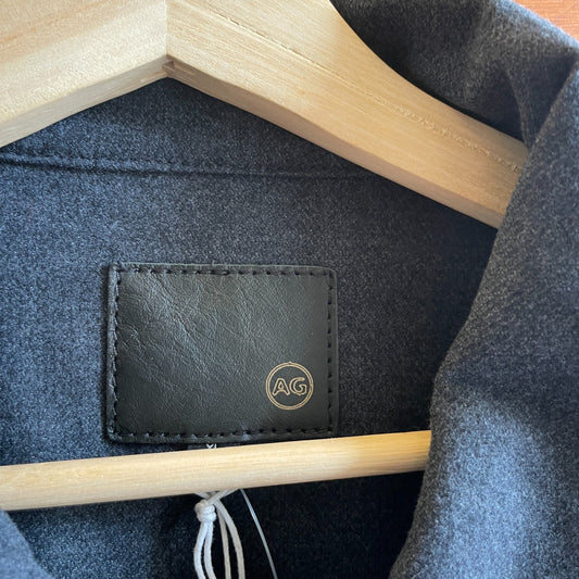 XL - AG Adriano Goldschmied $215 Dark Gray Brushed Cotton Boxy Jacket NEW 0721DK