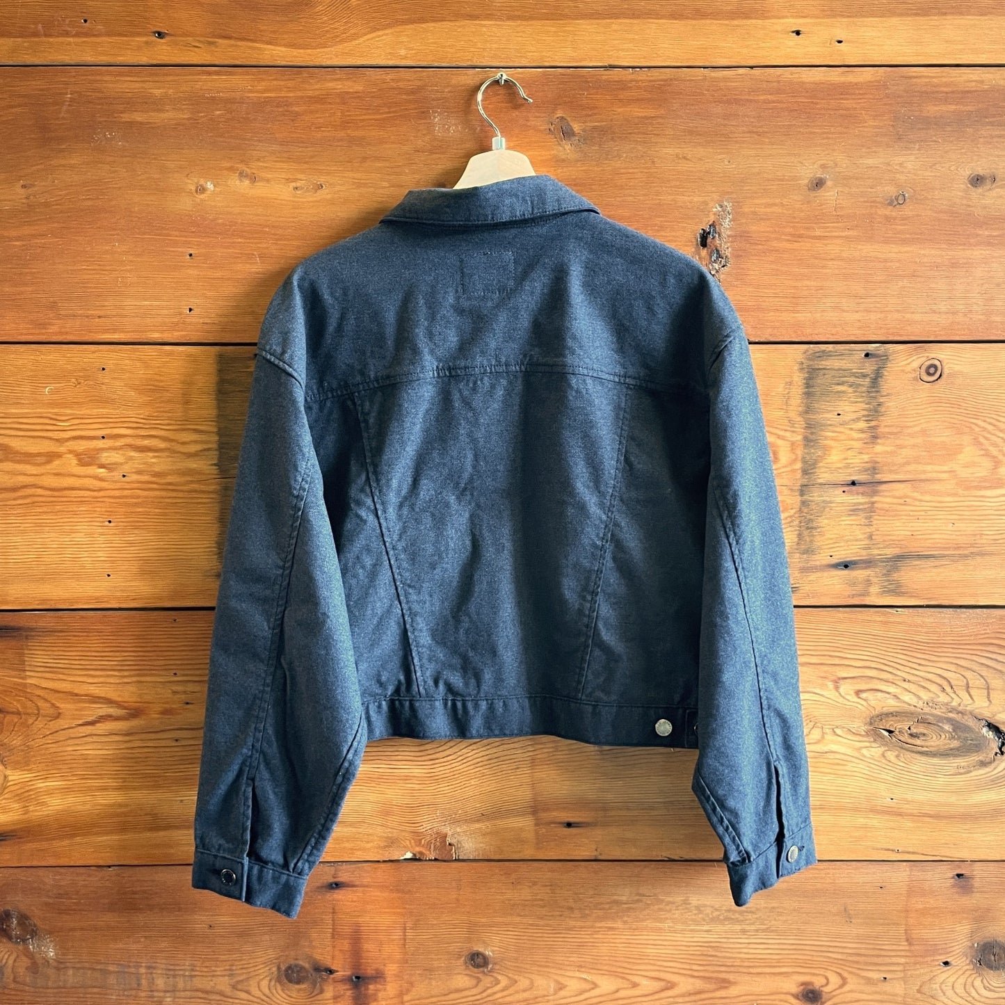 XL - AG Adriano Goldschmied $215 Dark Gray Brushed Cotton Boxy Jacket NEW 0721DK