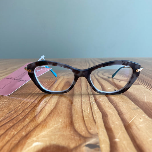 Miu Miu VMUO4I UBA-101 52mm Cat Eye Gray Turquoise Eyeglasses Frames 0808BB