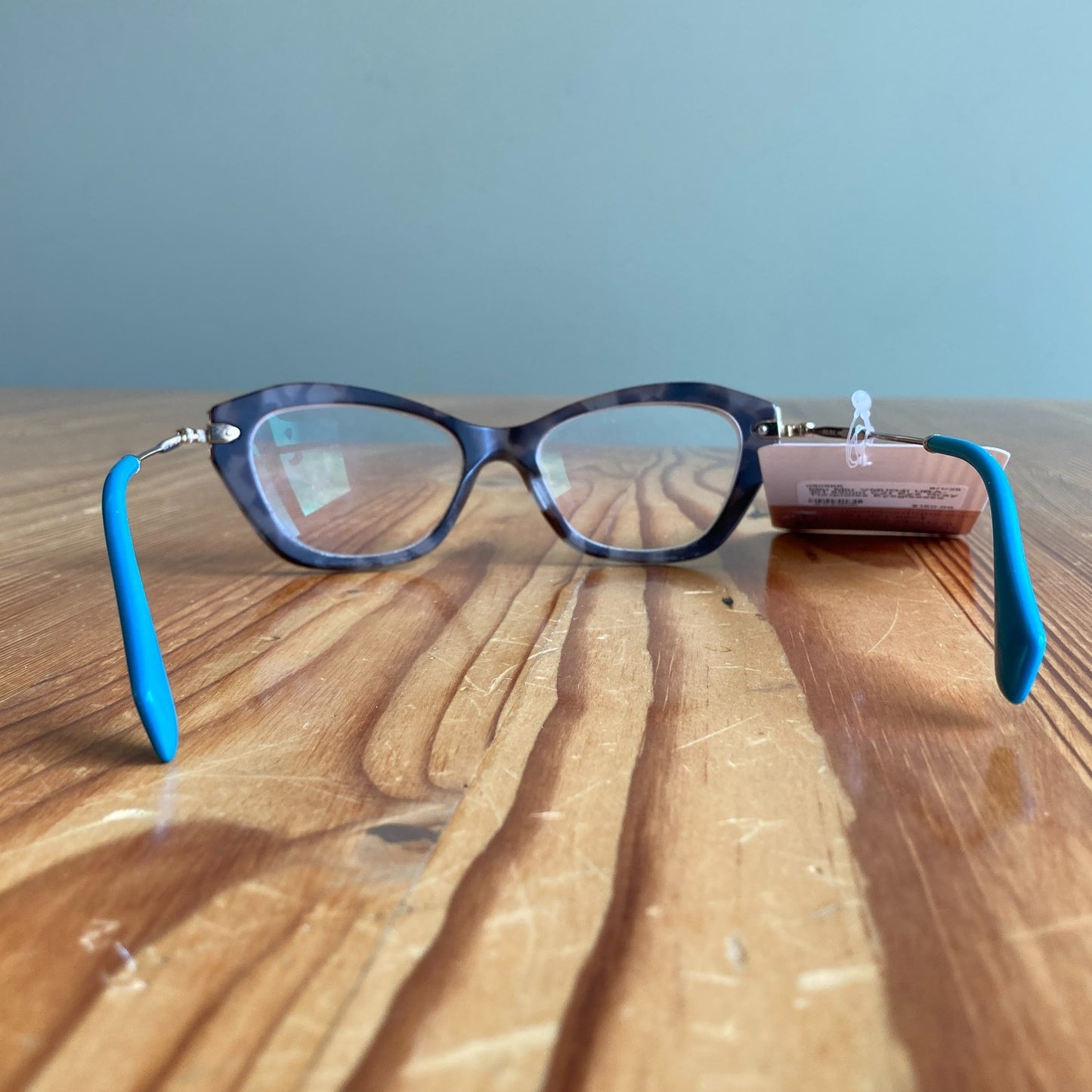 Miu Miu VMUO4I UBA-101 52mm Cat Eye Gray Turquoise Eyeglasses Frames 0808BB