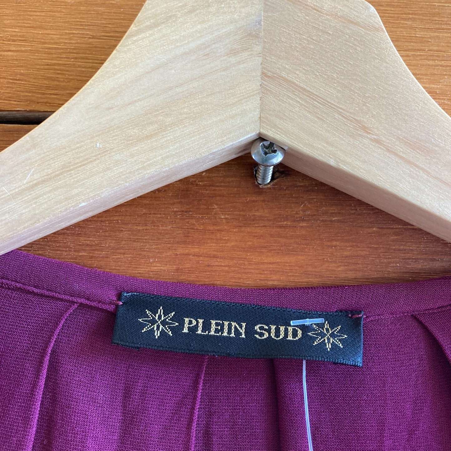 12 / L - Plein Sud Vintage Burgundy Sleeveless Draped Dress 0808BB