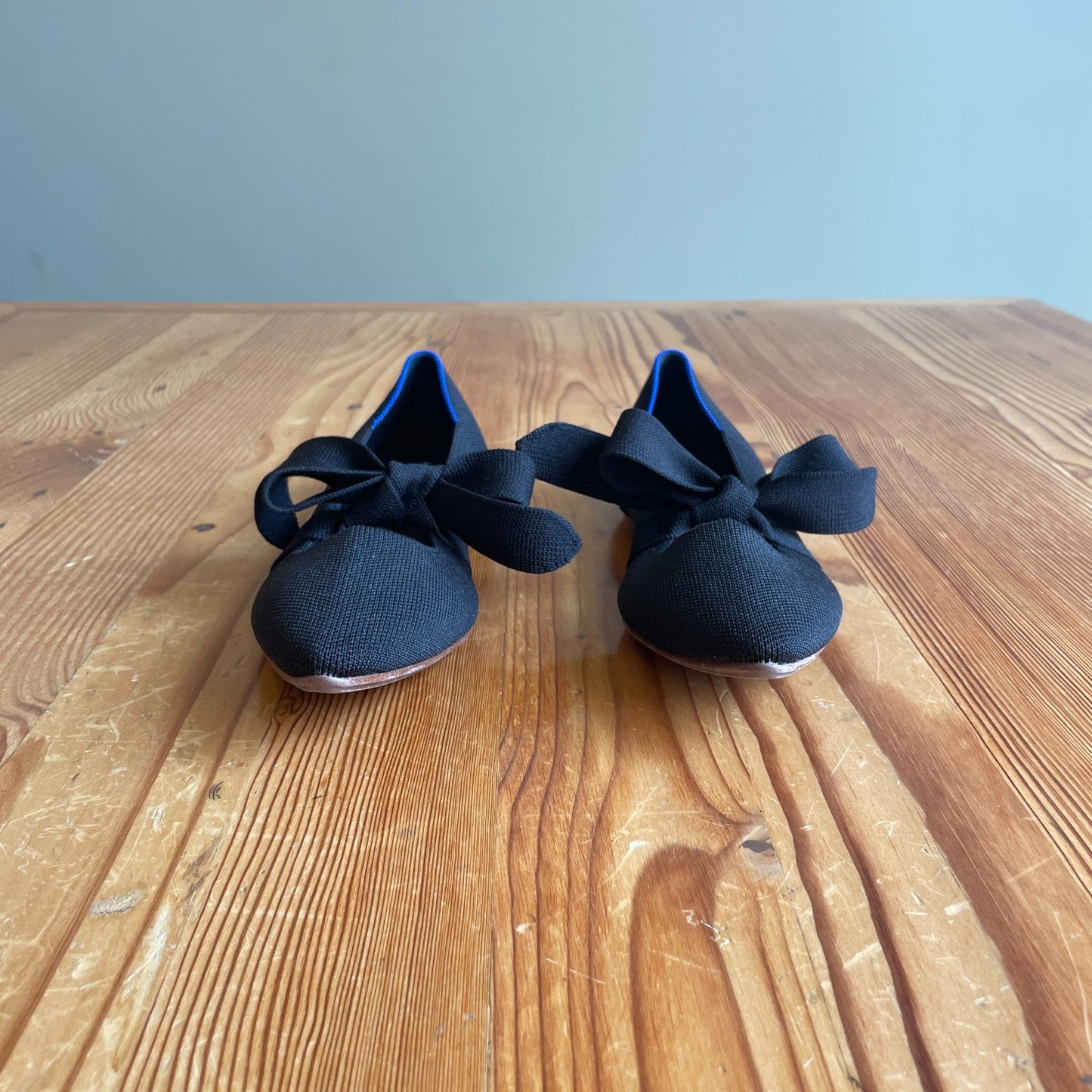 8.5 - Rothy's Black Point Mary Jane black bow detail slip on Shoes Flats 0405LS