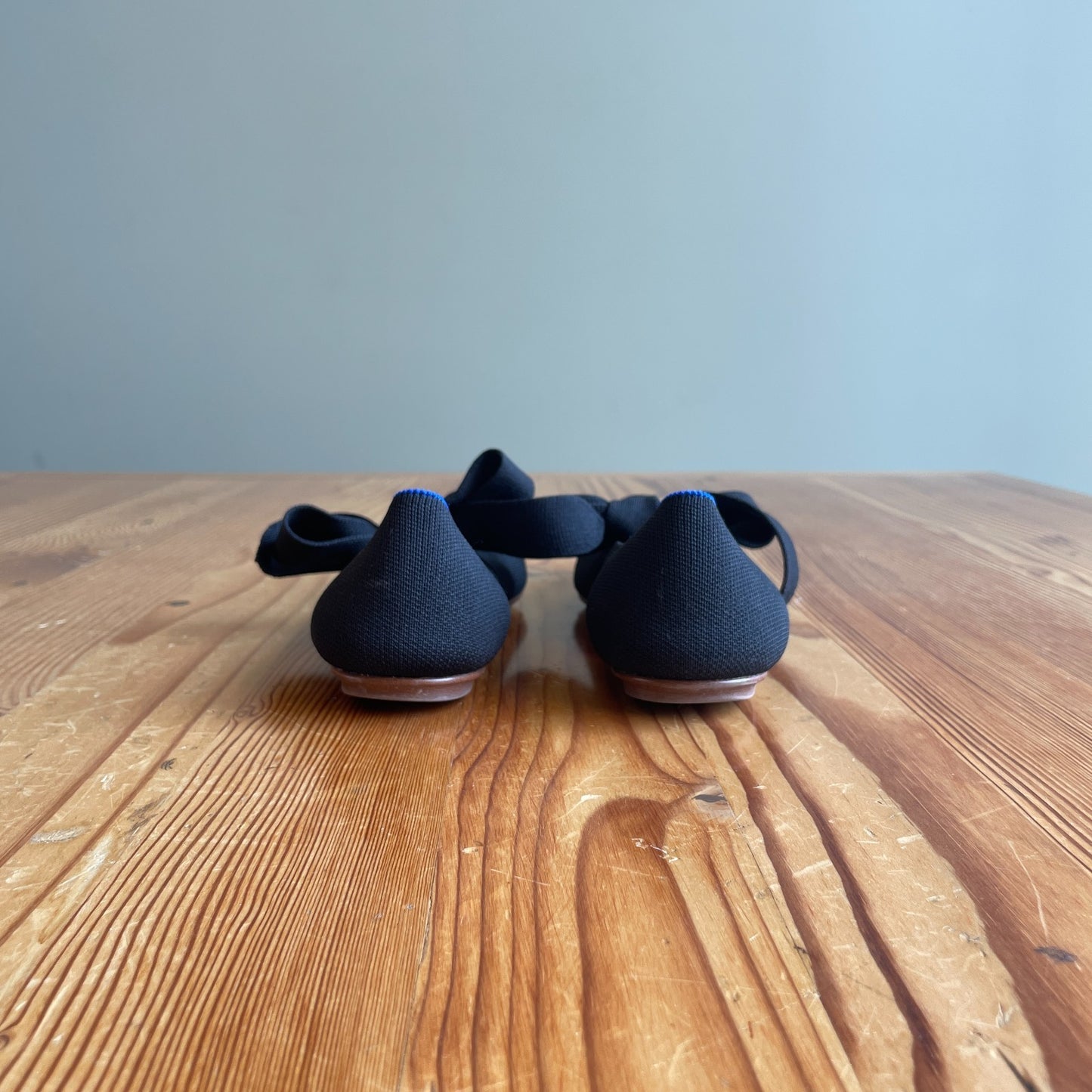 8.5 - Rothy's Black Point Mary Jane black bow detail slip on Shoes Flats 0405LS