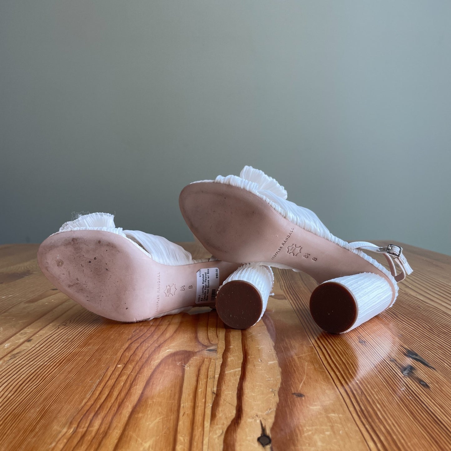 8.5 - Loeffler Randall Camellia Pearl Pleated Bow Heel Shoes w/ Box 0405LS
