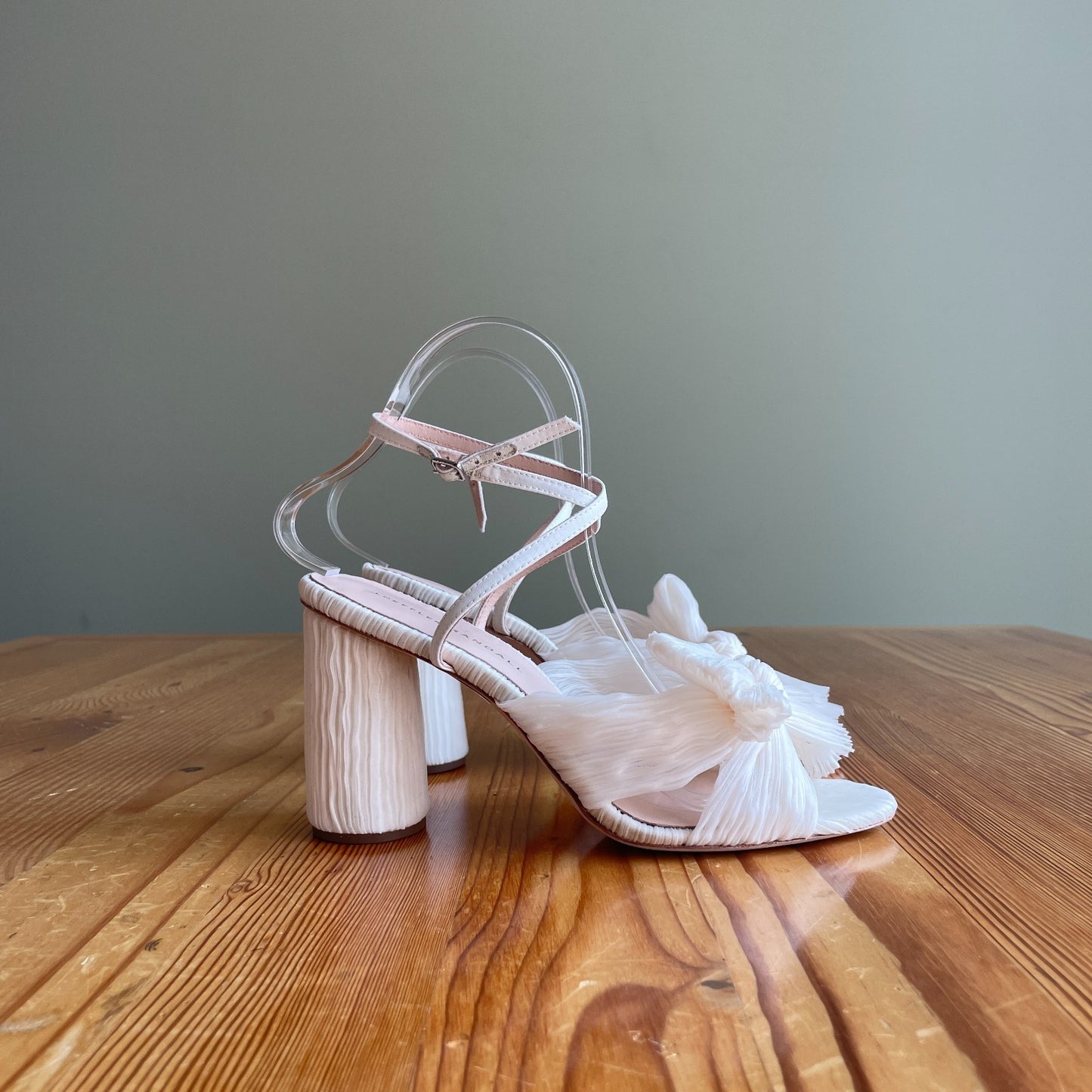 8.5 - Loeffler Randall Camellia Pearl Pleated Bow Heel Shoes w/ Box 0405LS