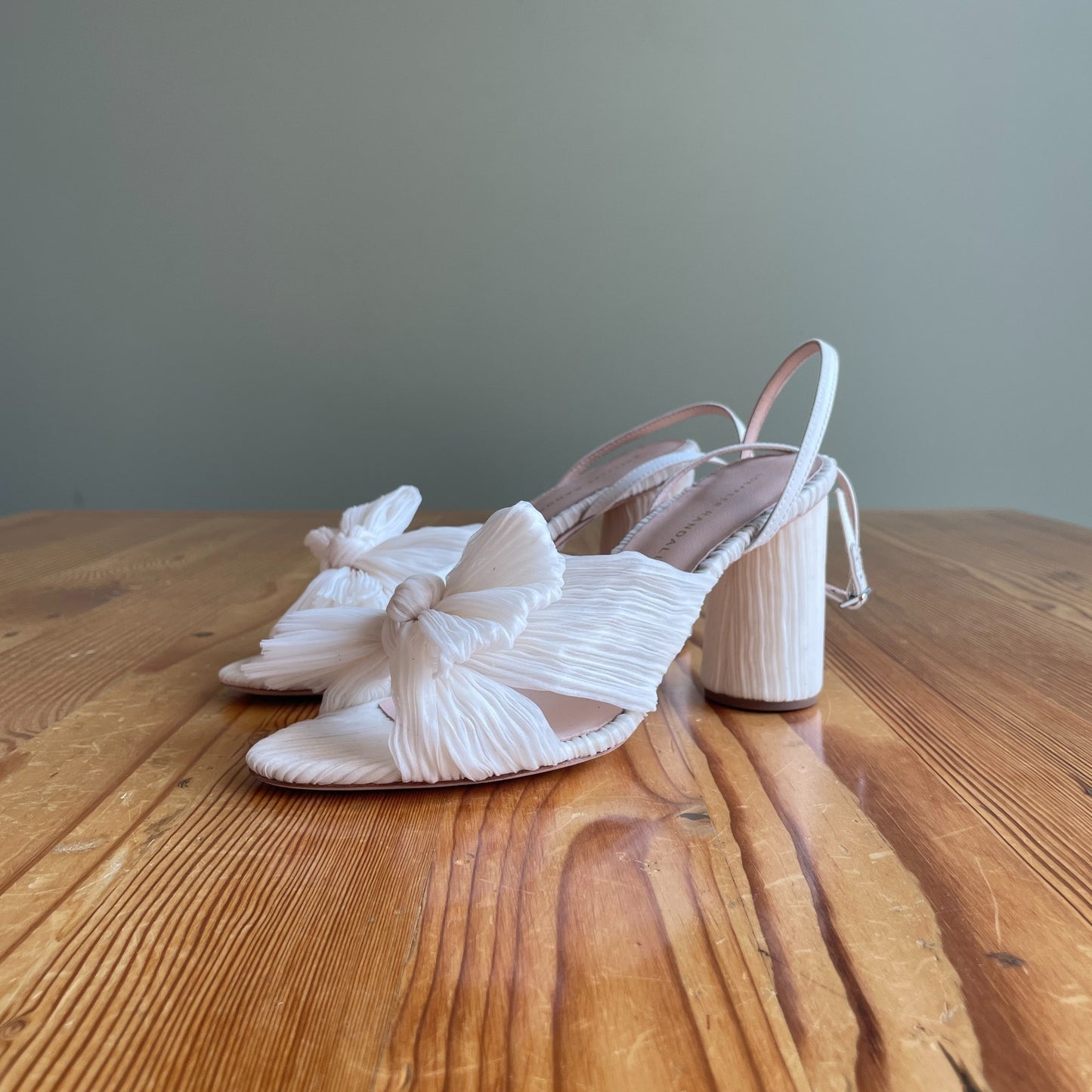 8.5 - Loeffler Randall Camellia Pearl Pleated Bow Heel Shoes w/ Box 0405LS