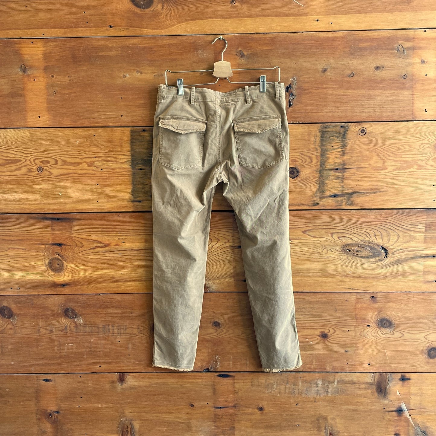 4 - Nili Lotan Brown Jenna Raw Hem Crop Cotton Stretch Twill Pants 1205DA