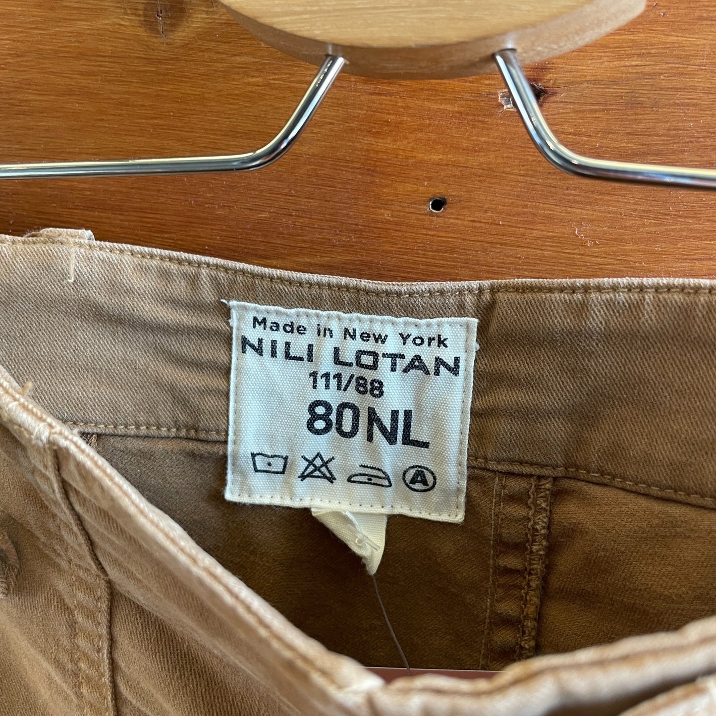 4 - Nili Lotan Brown Jenna Raw Hem Crop Cotton Stretch Twill Pants 1205DA