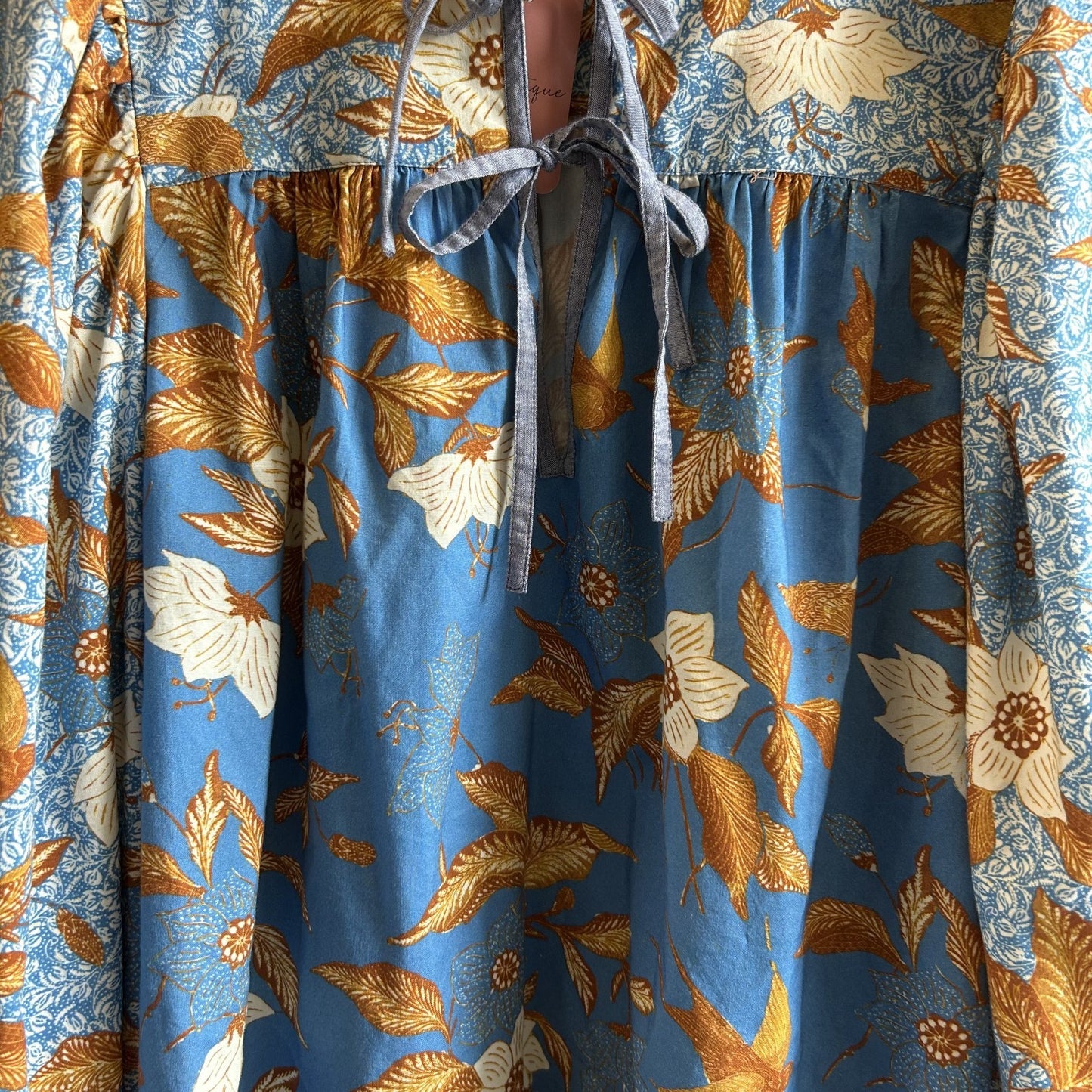 6 - Ulla Johnson $298 Blue Patterned Cotton Joanie Blouse Top NEW 0808LM
