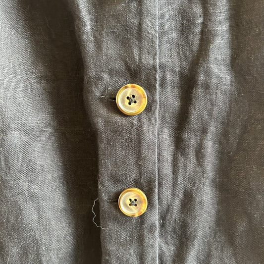 XS - Reformation Black Sleeveless Button Up 100% Linen Midi Length Dress 0810RL